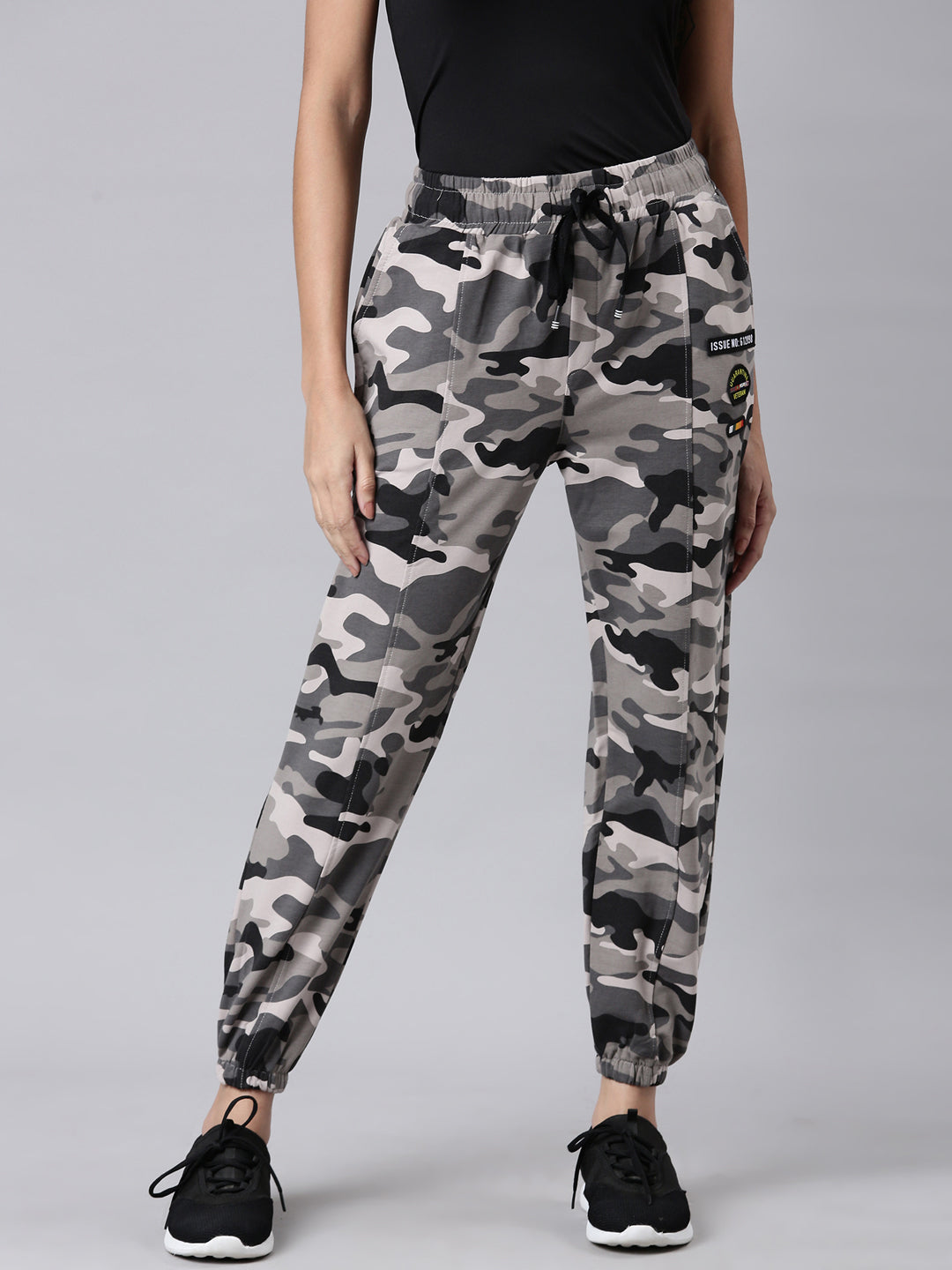 Women Taupe Camouflage Track Pant