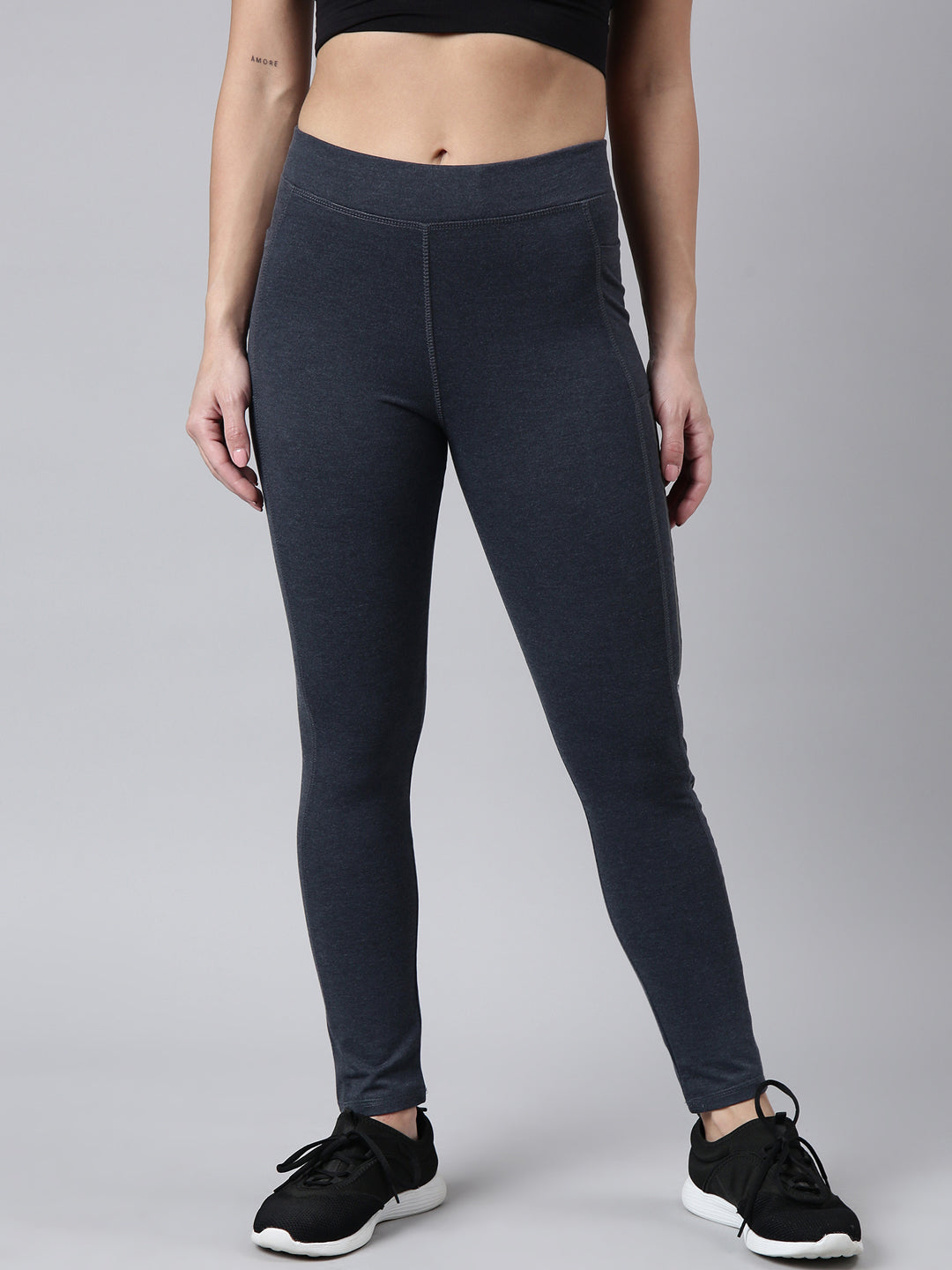 Women Solid Slim Fit Grey Track Pant