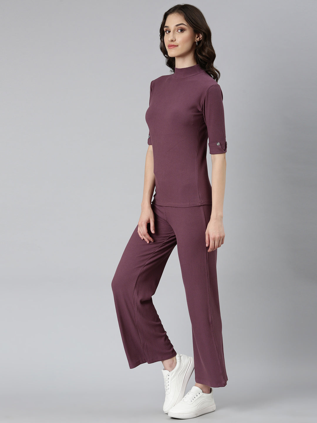 Women Purple Solid Tracksuit