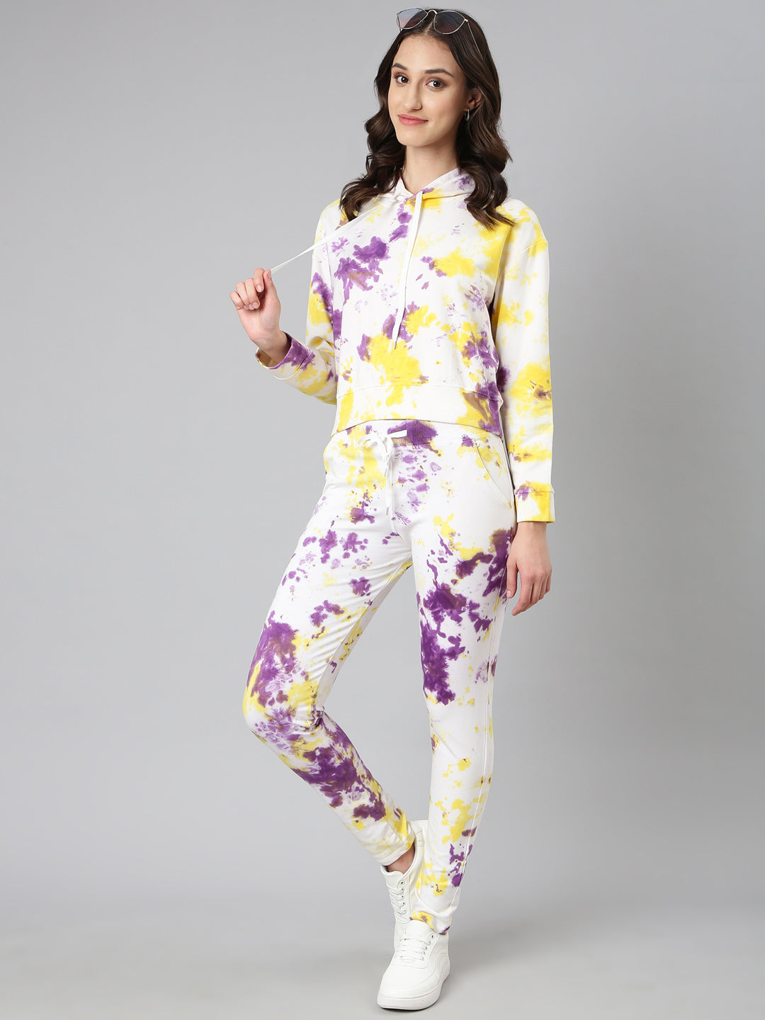 Women White Tie Dye Tracksuit