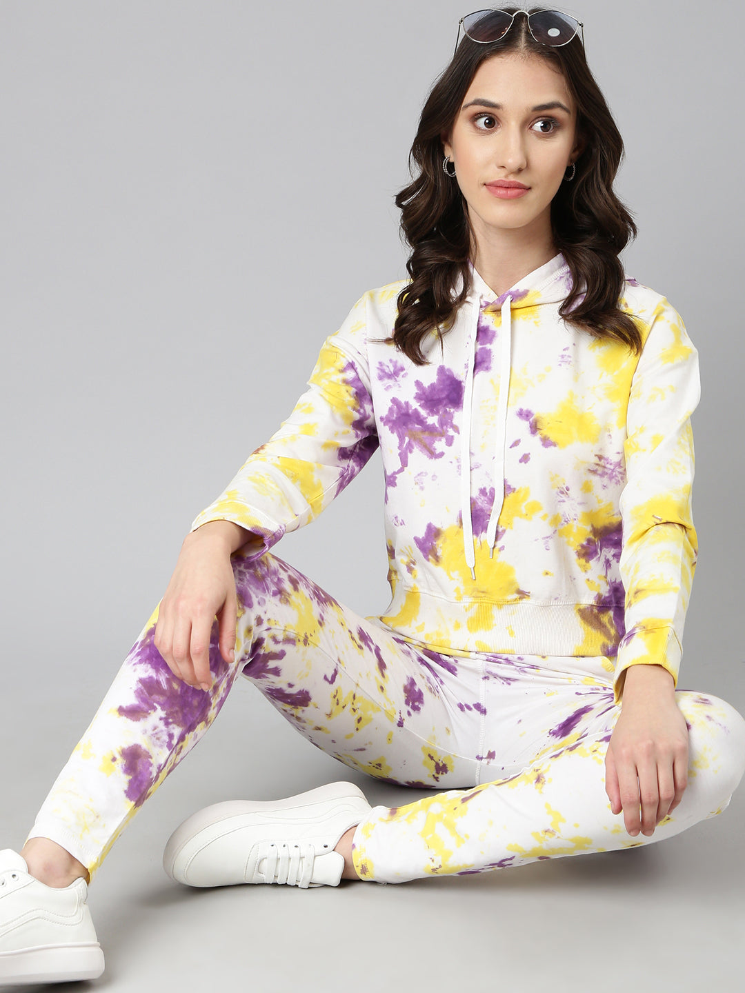 Women White Tie Dye Tracksuit