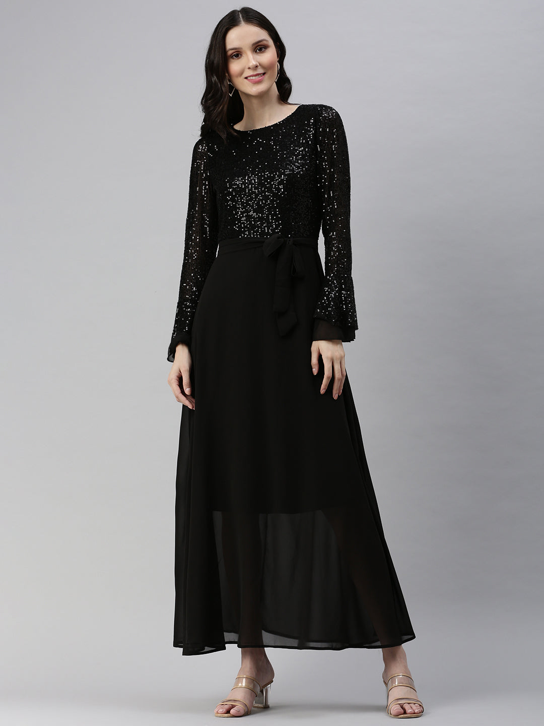 Women's Embellished Black Dress