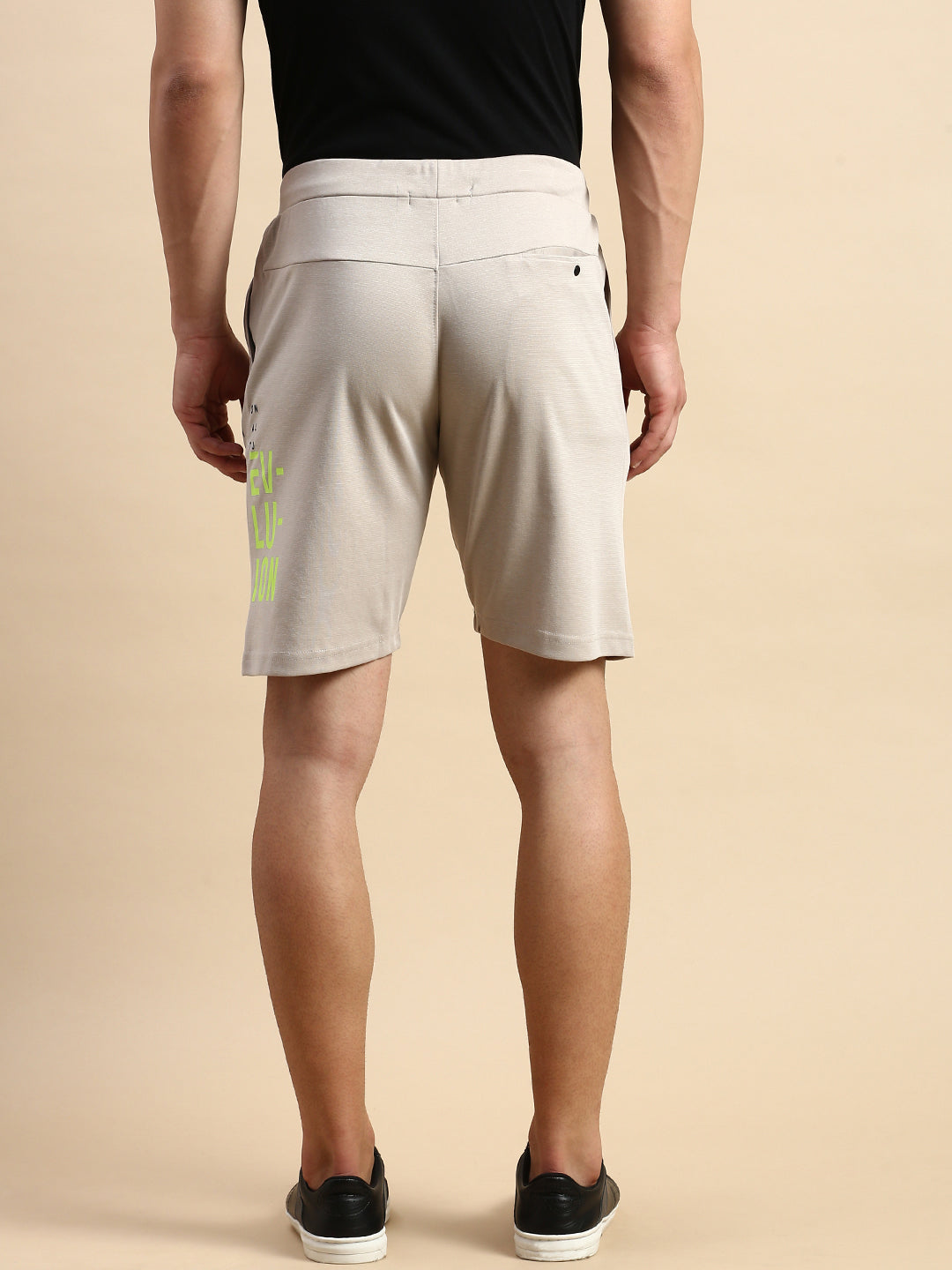 Men Beige Solid Casual Shorts