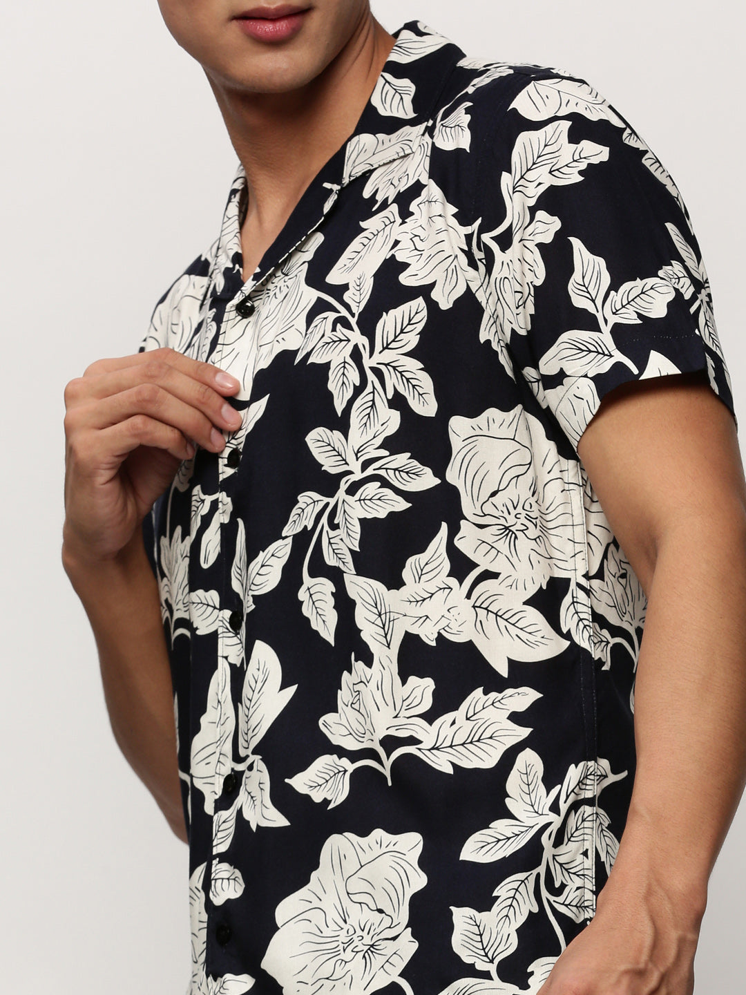 Men Navy Printed Casual Co ords