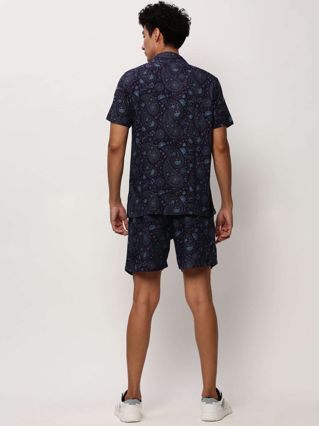 Men Navy Printed Casual Co ords