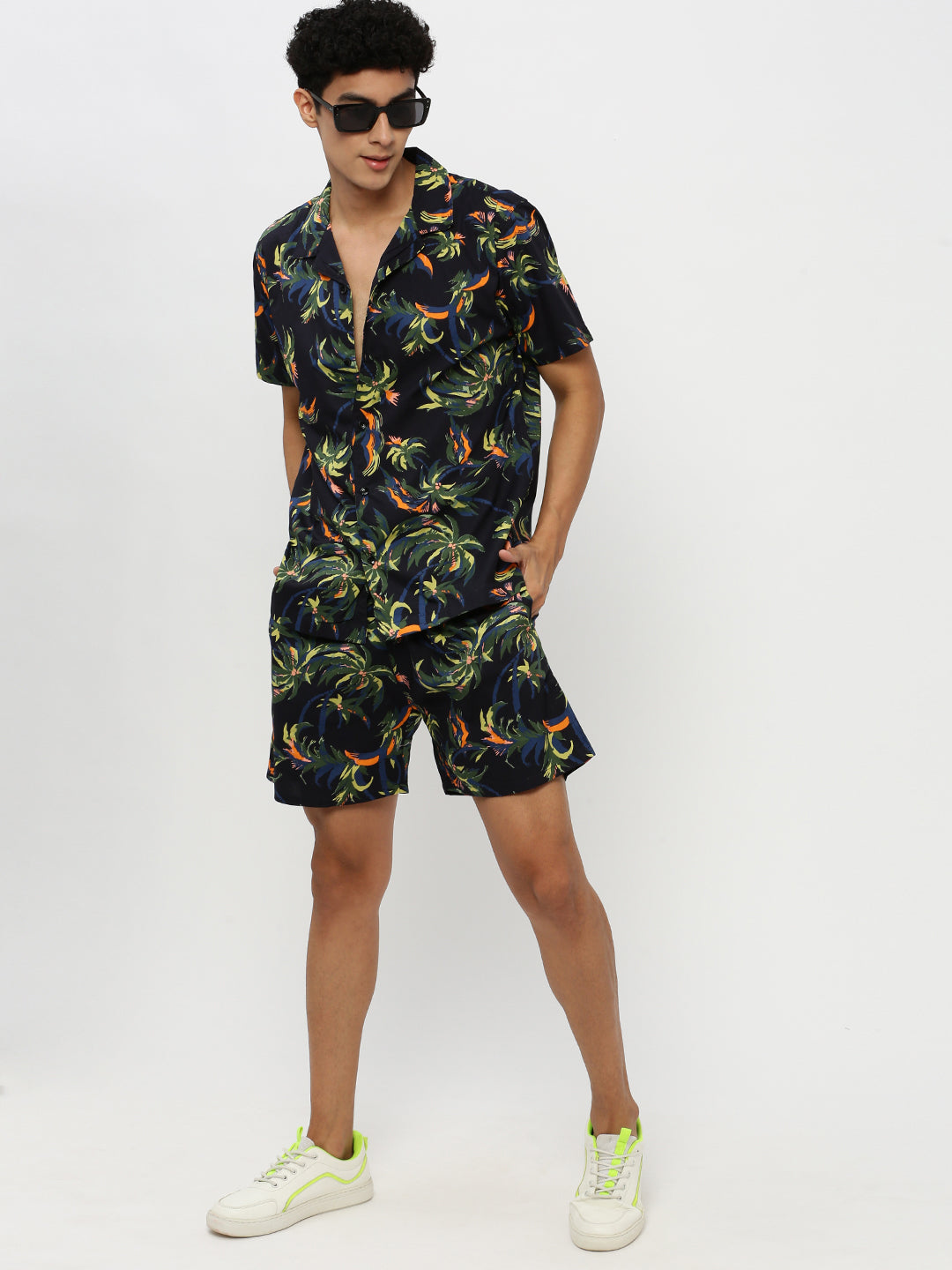 Men Navy Printed Co ordSet