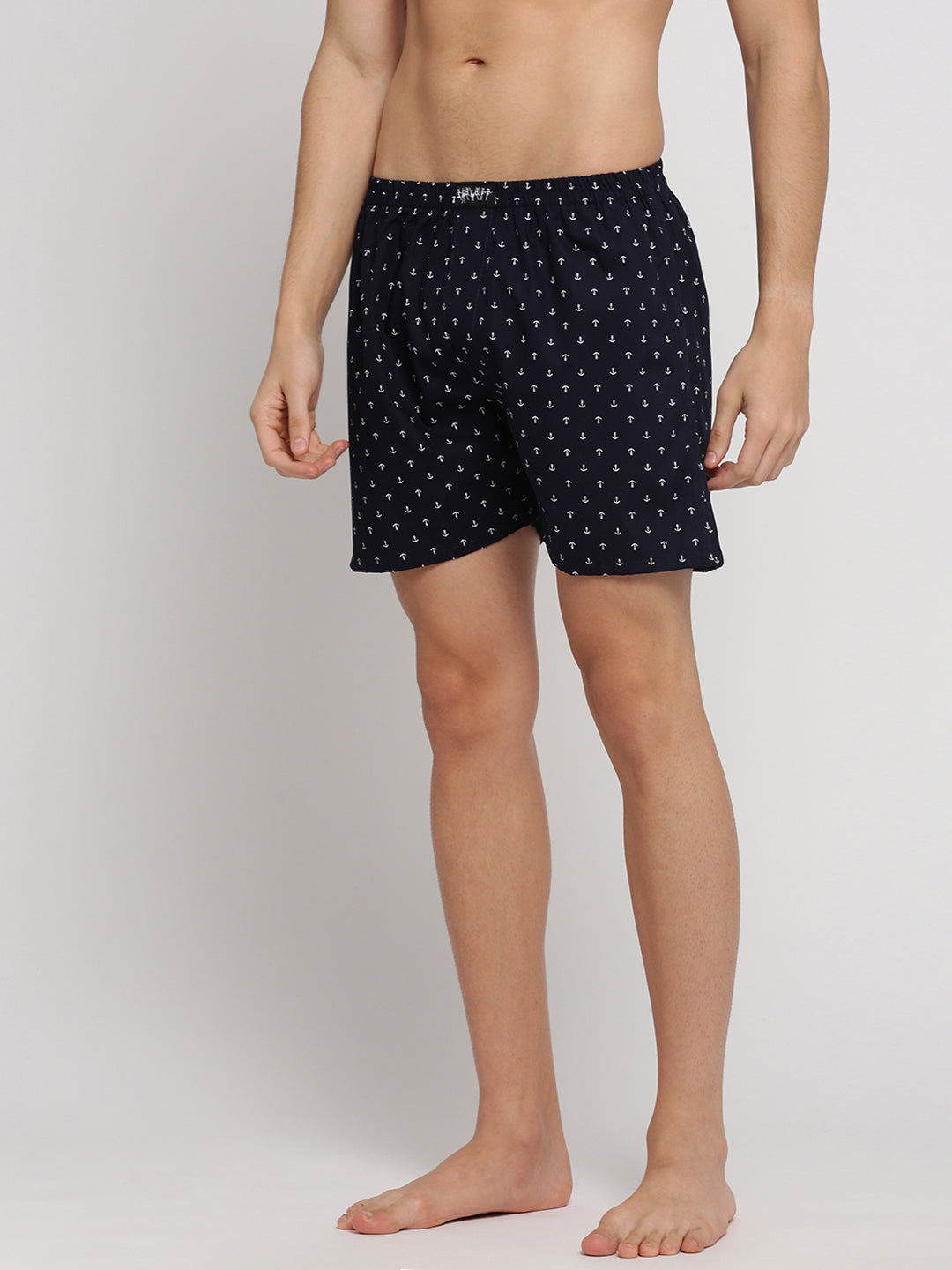 Men Navy Blue Printed Boxer