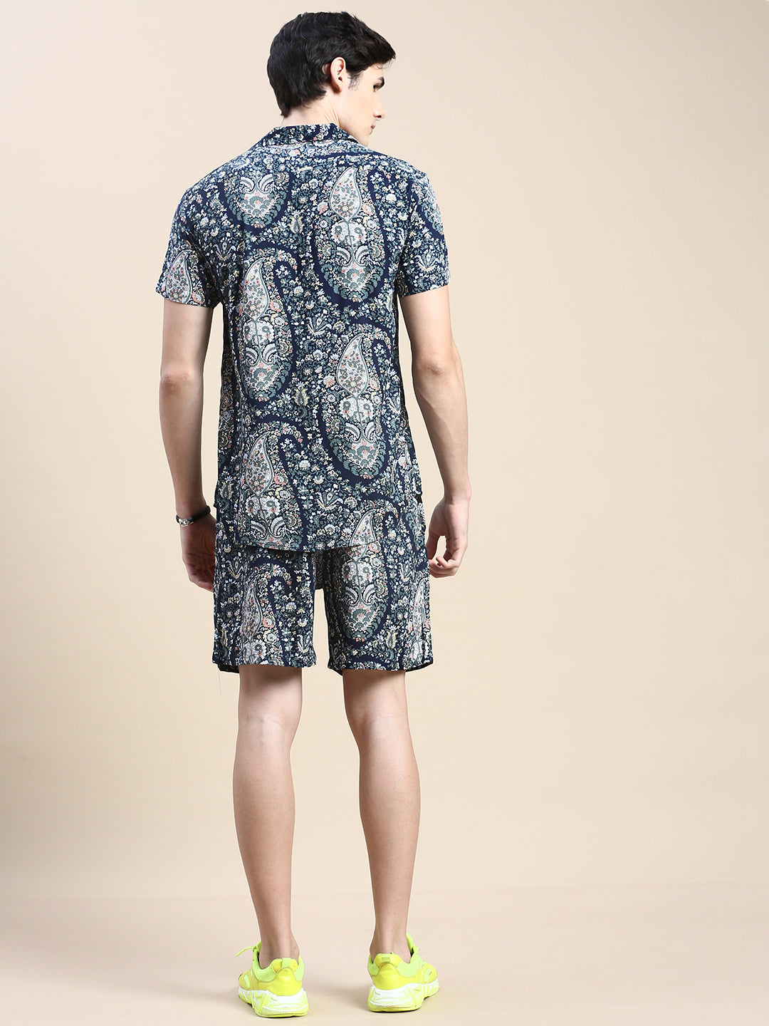 Men Navy Printed Casual Co ord Set