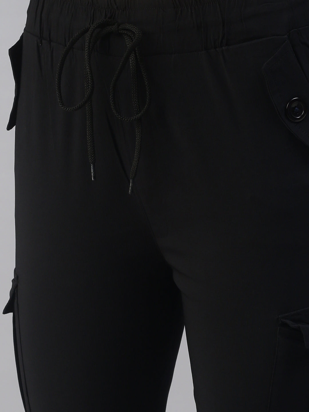 Women's Black Solid Joggers Track Pant