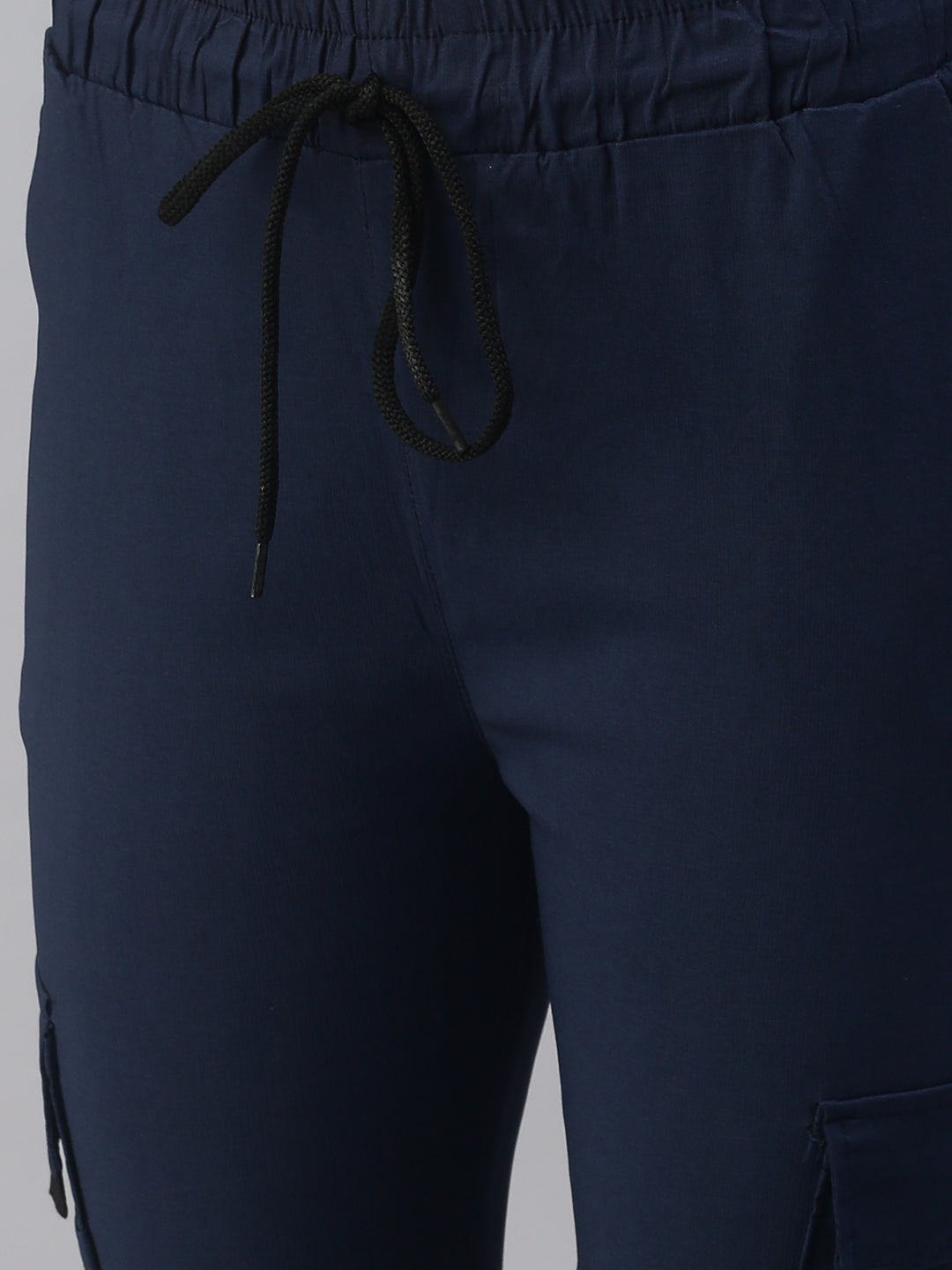 Women's Navy Blue Solid Joggers Track Pant