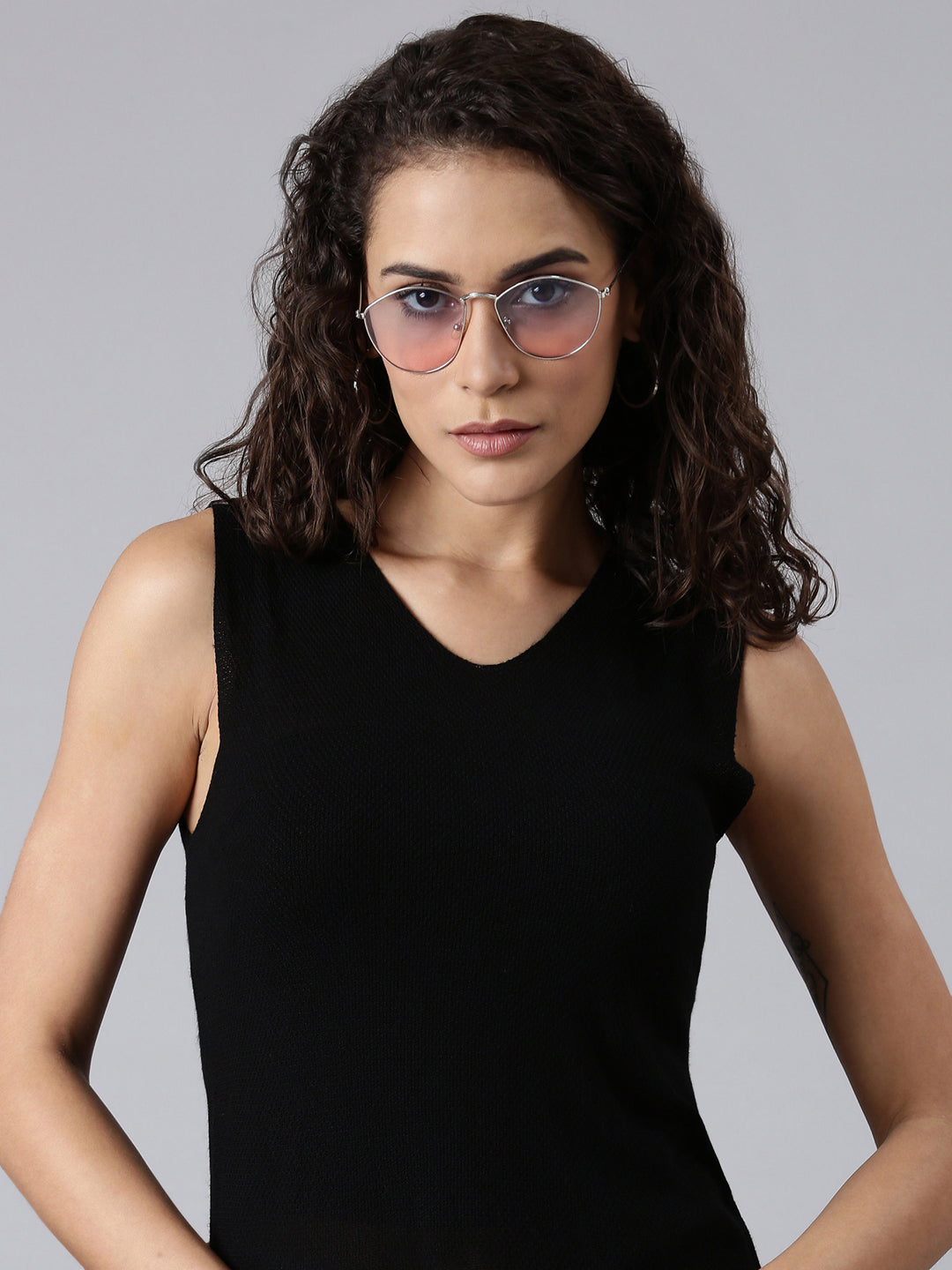 Women Black Solid Top