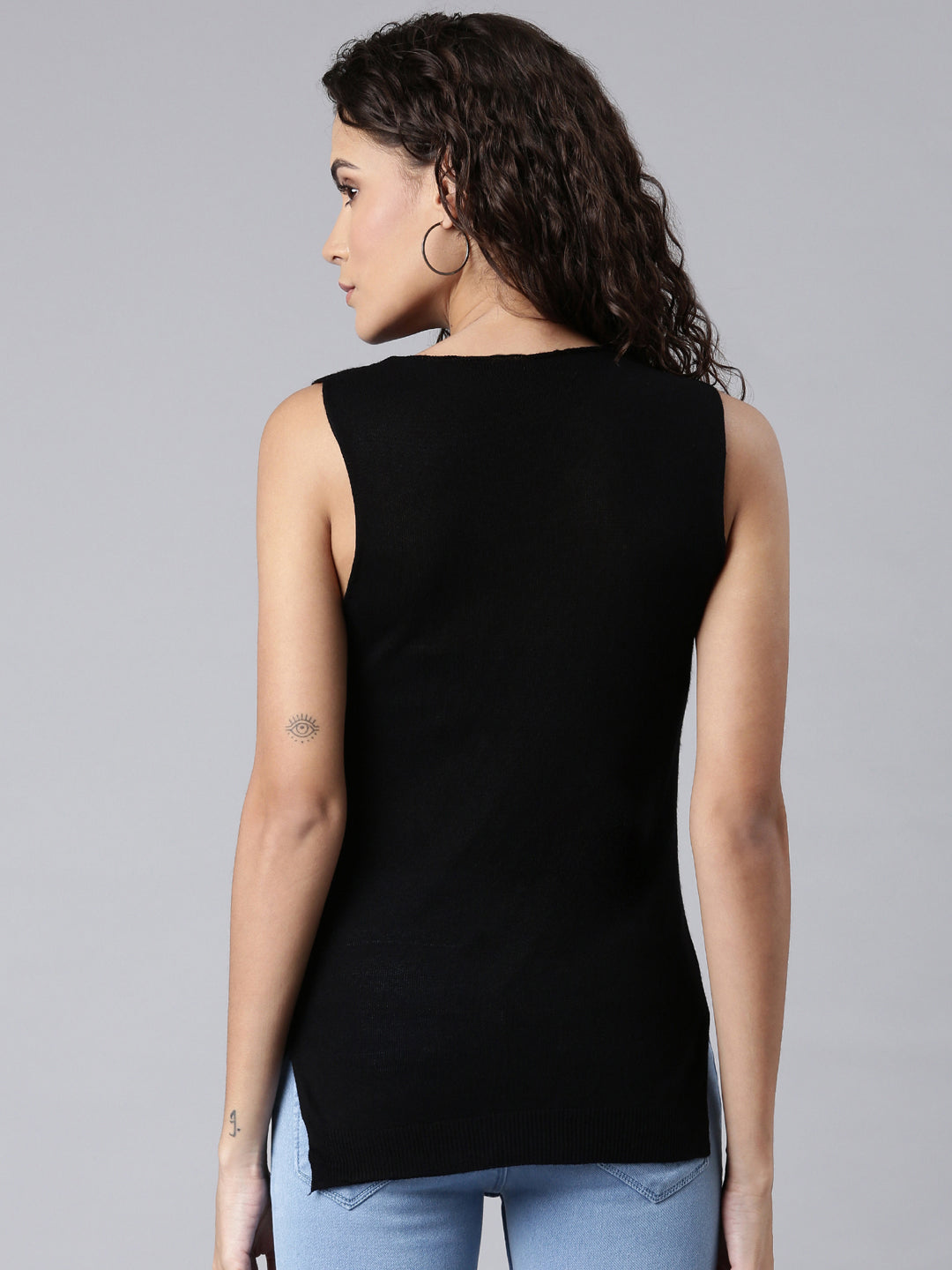 Women Black Solid Top