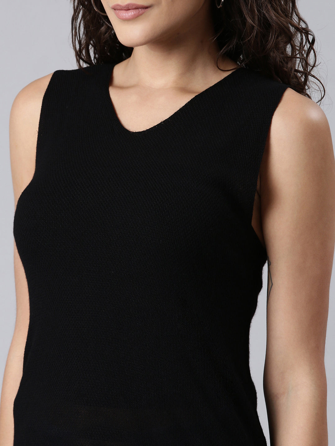 Women Black Solid Top