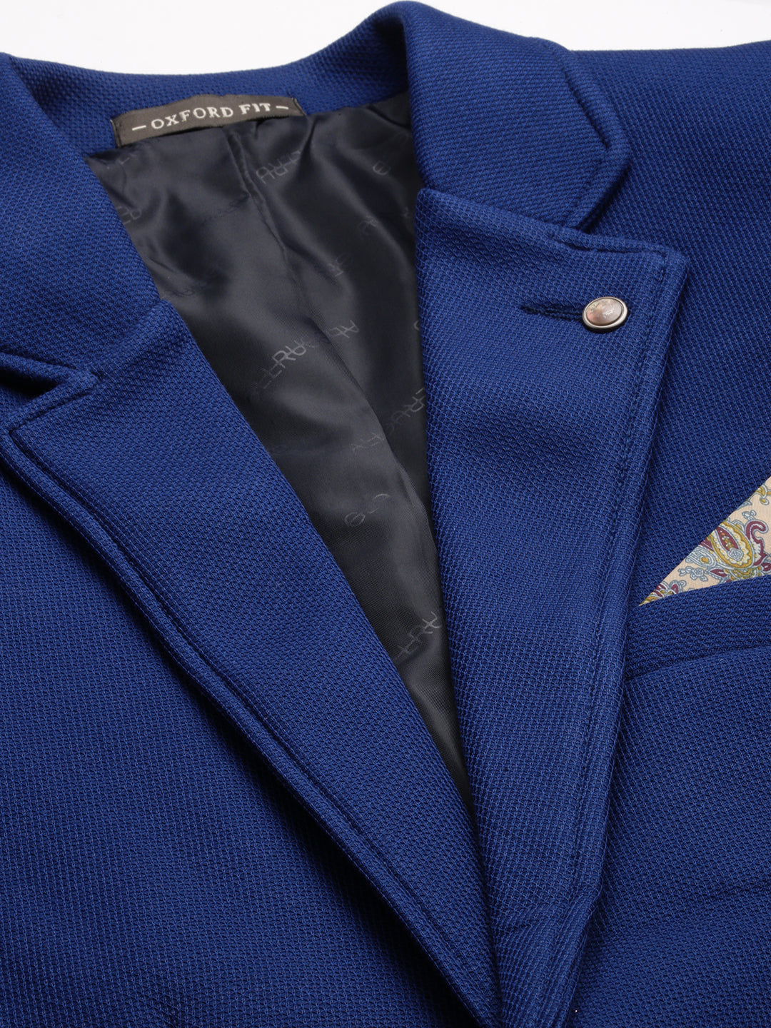 Men Blue Solid Blazer