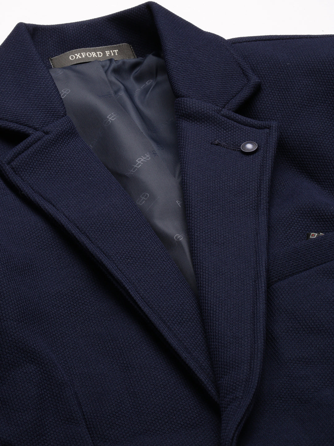 Men Navy Solid Blazer