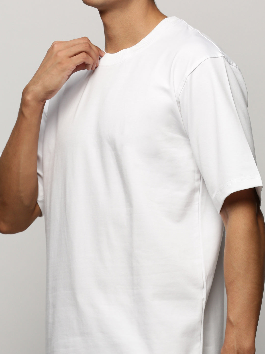 Men White Solid Casual Co ords