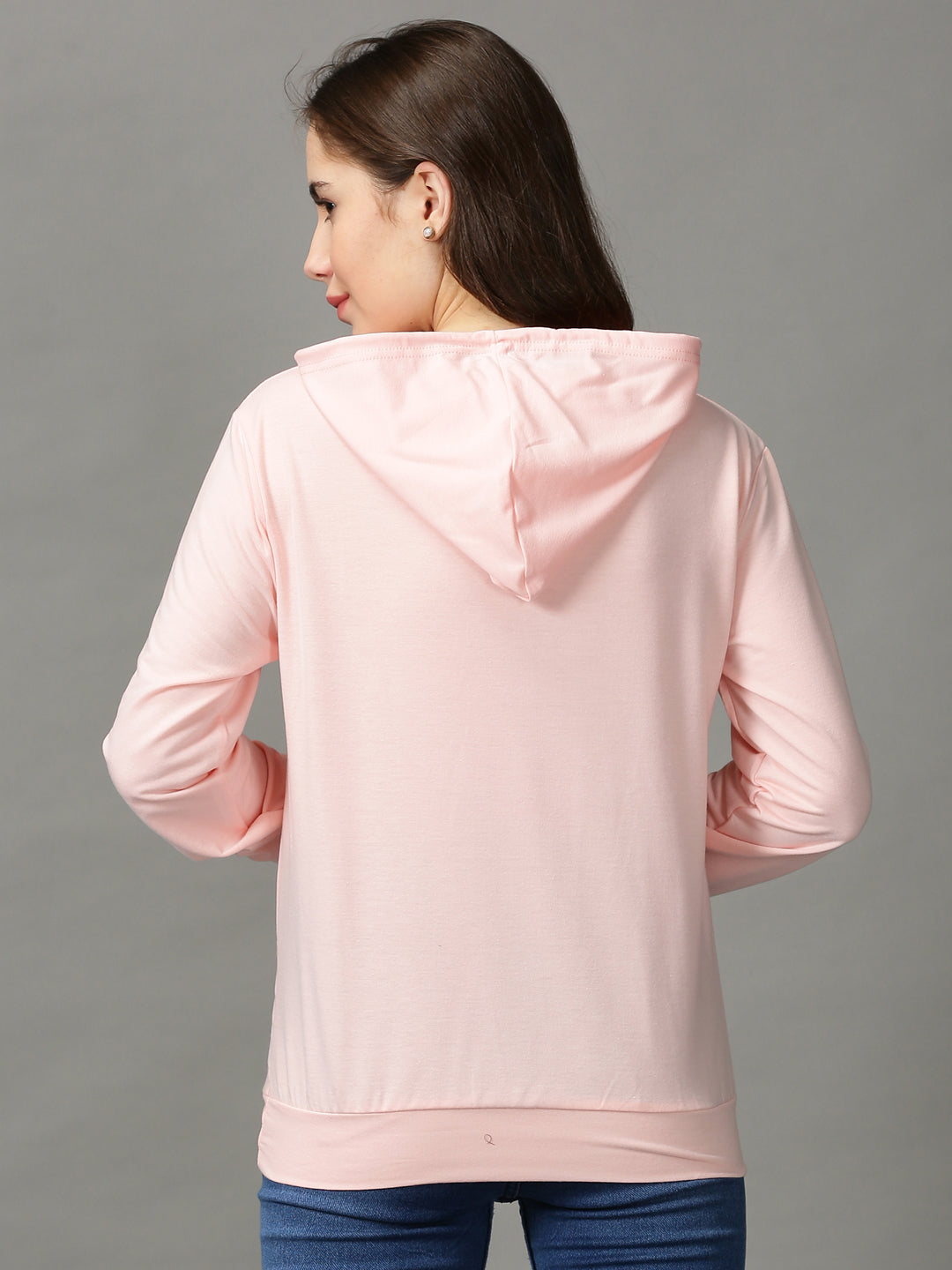 Women's Pink Solid Sweatshirt