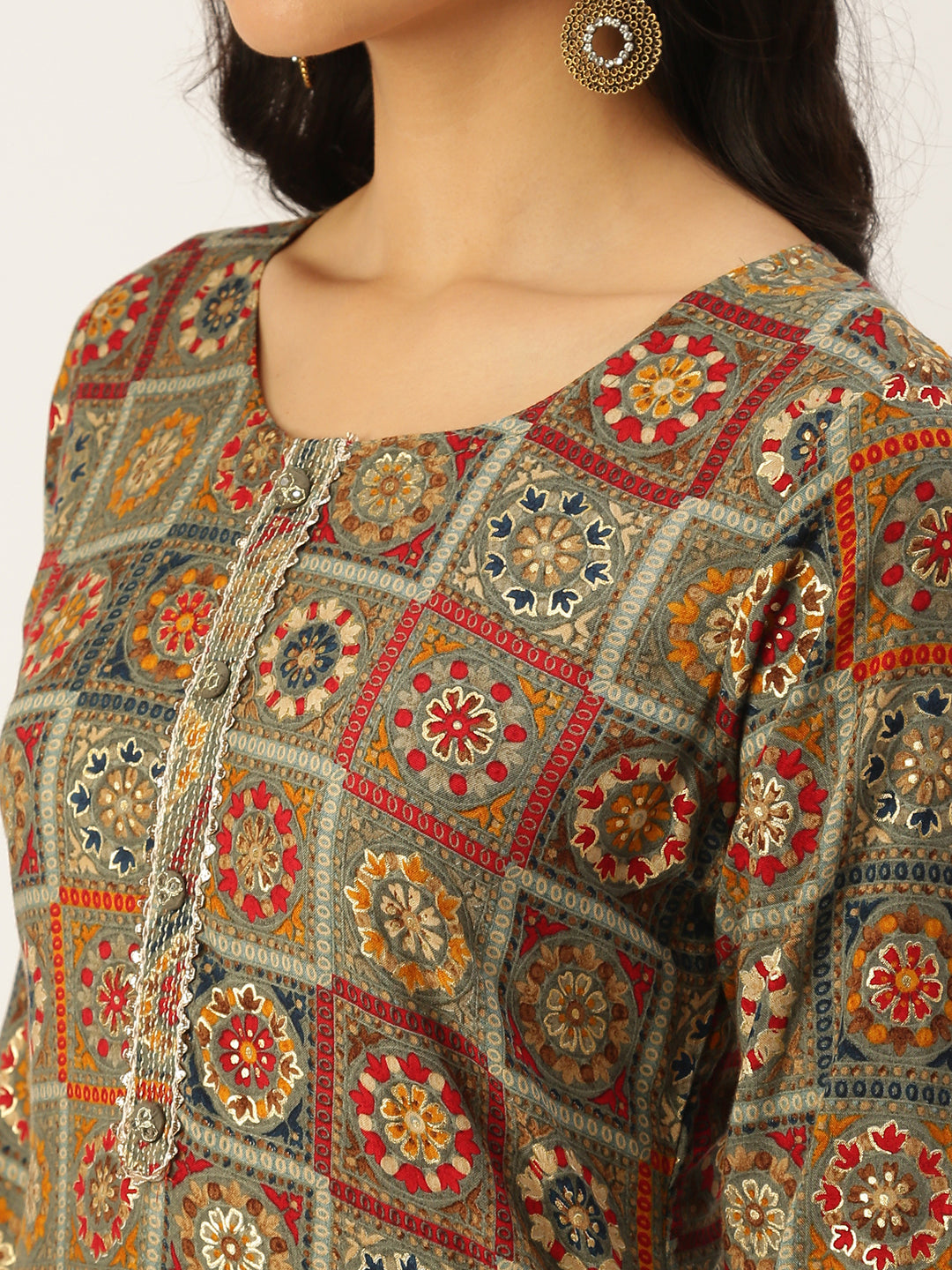 Women's Multicolour Printed Straight Kurtas