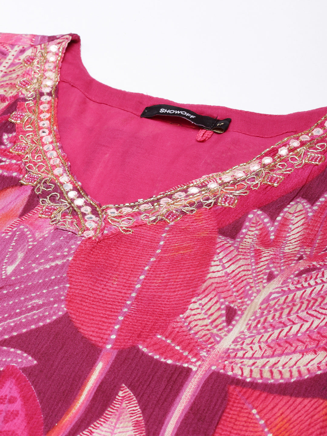 Women Straight Pink Floral Kurta and Trousers Set Comes With Dupatta