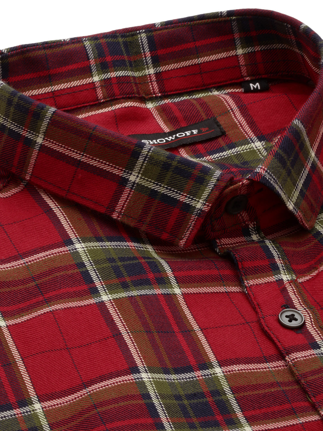 Men Red Checked Casual Shirt