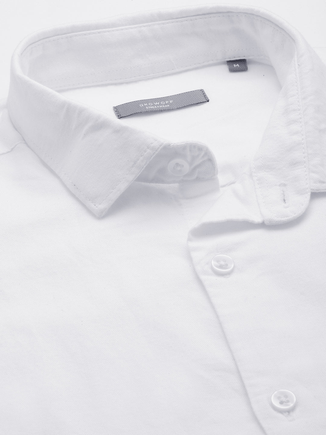 Men White Solid Casual Shirt