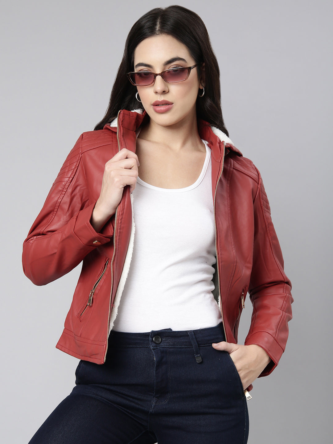 Rust biker jacket shop