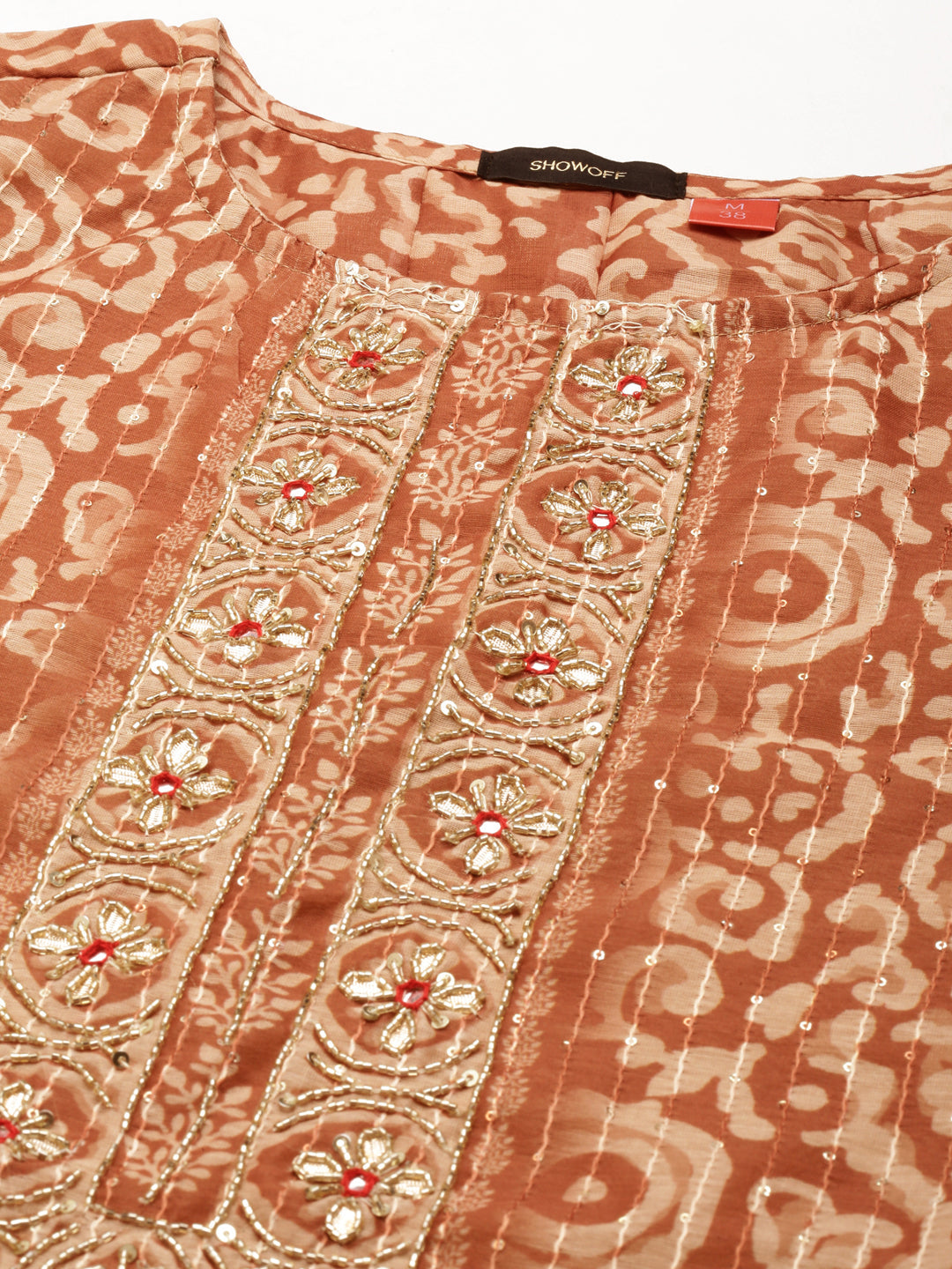 Women's Brown Printed Kurta Set