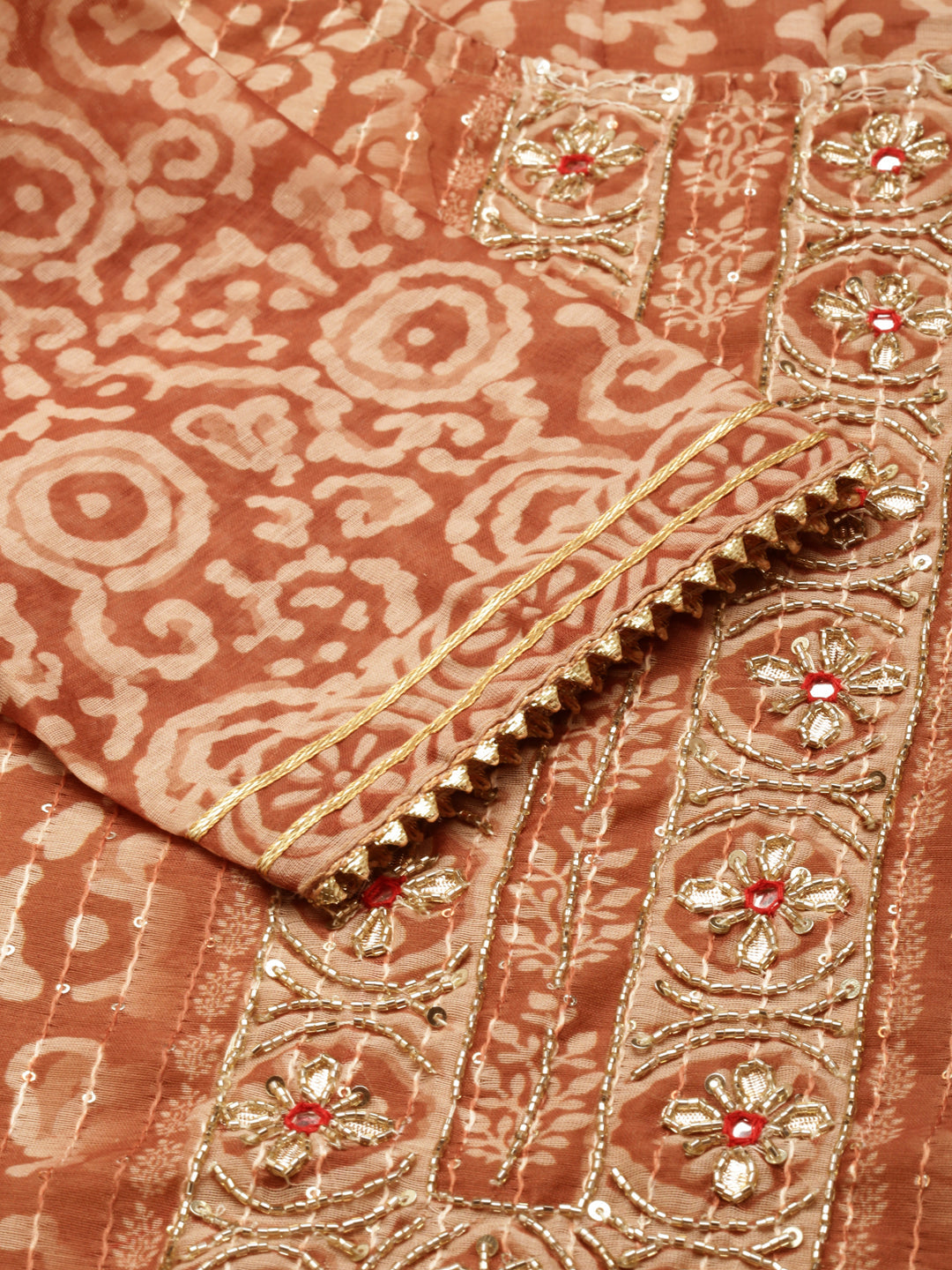 Women's Brown Printed Kurta Set