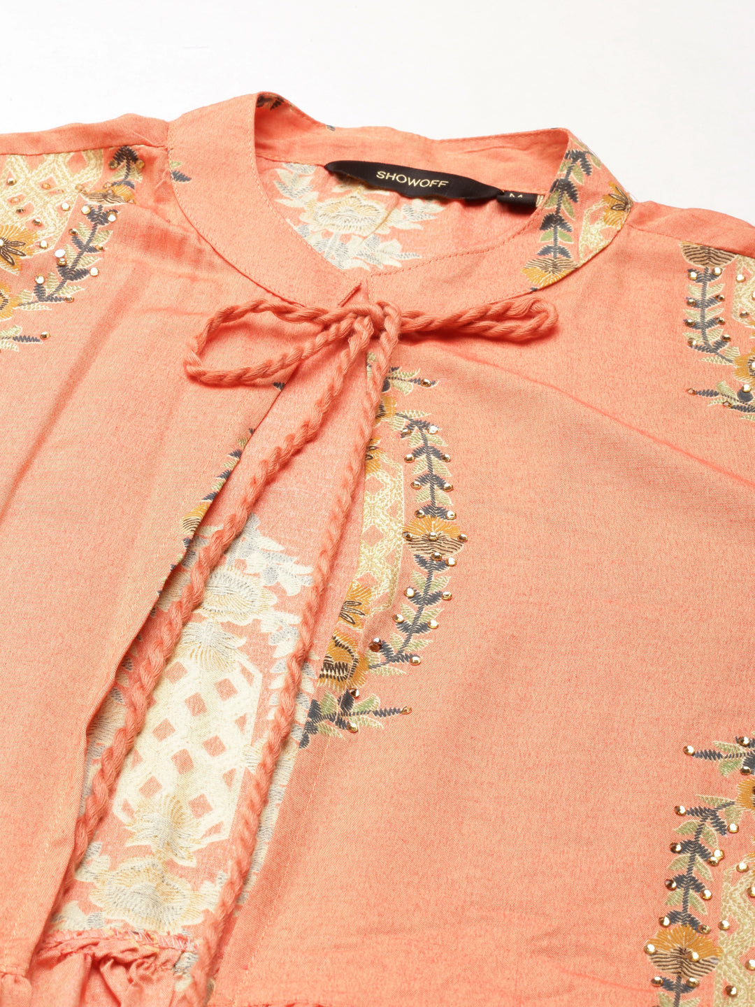 Women Orange Floral Kurta Set