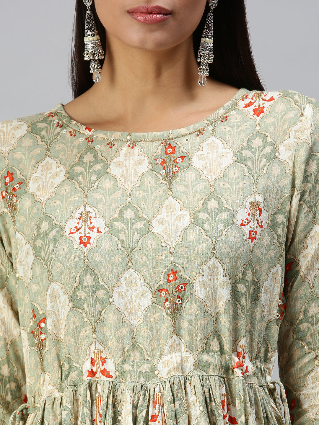 Women's Green Printed Kurta Sets