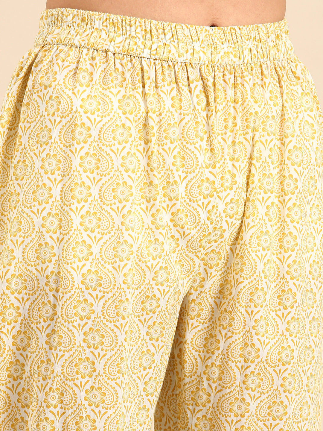 Women's Yellow Printed Kurta Set