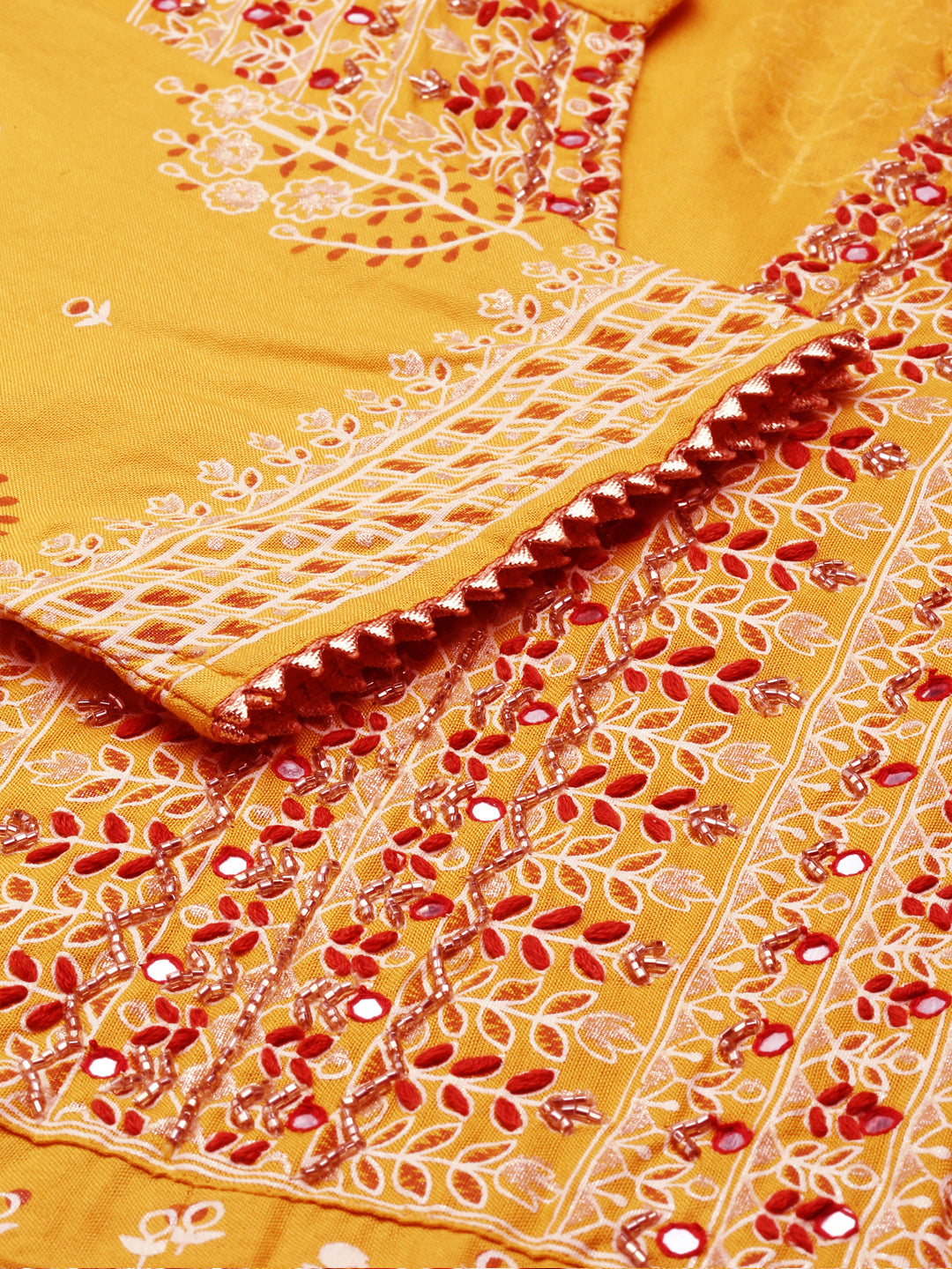 Women's Mustard Printed Kurta Set