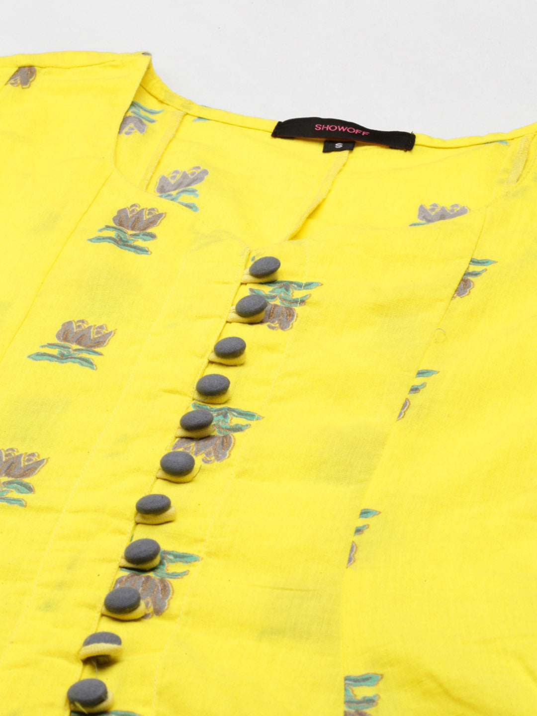 Women's Yellow Floral Kurta Set