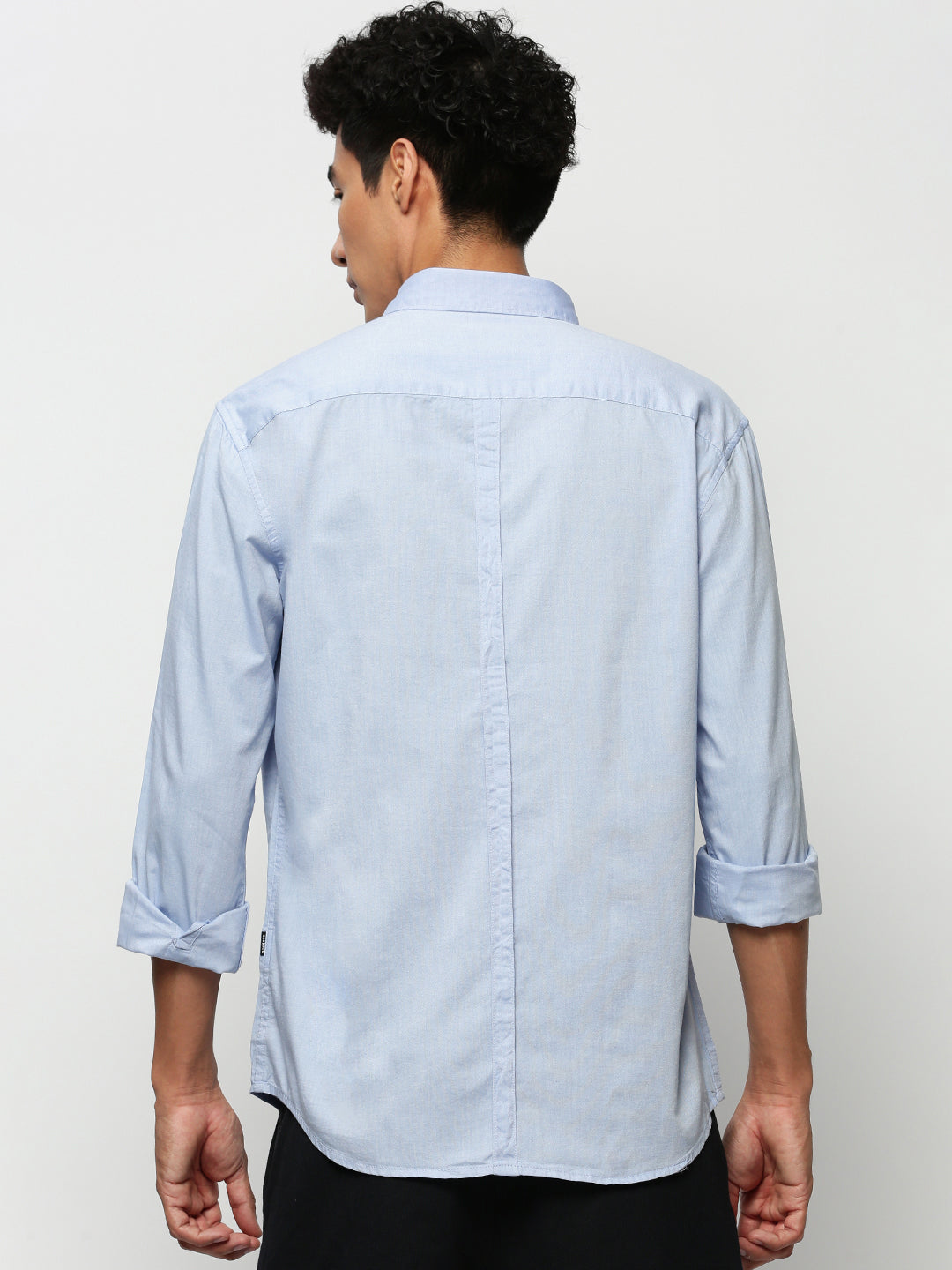 Men Blue Solid Casual Casual Shirts