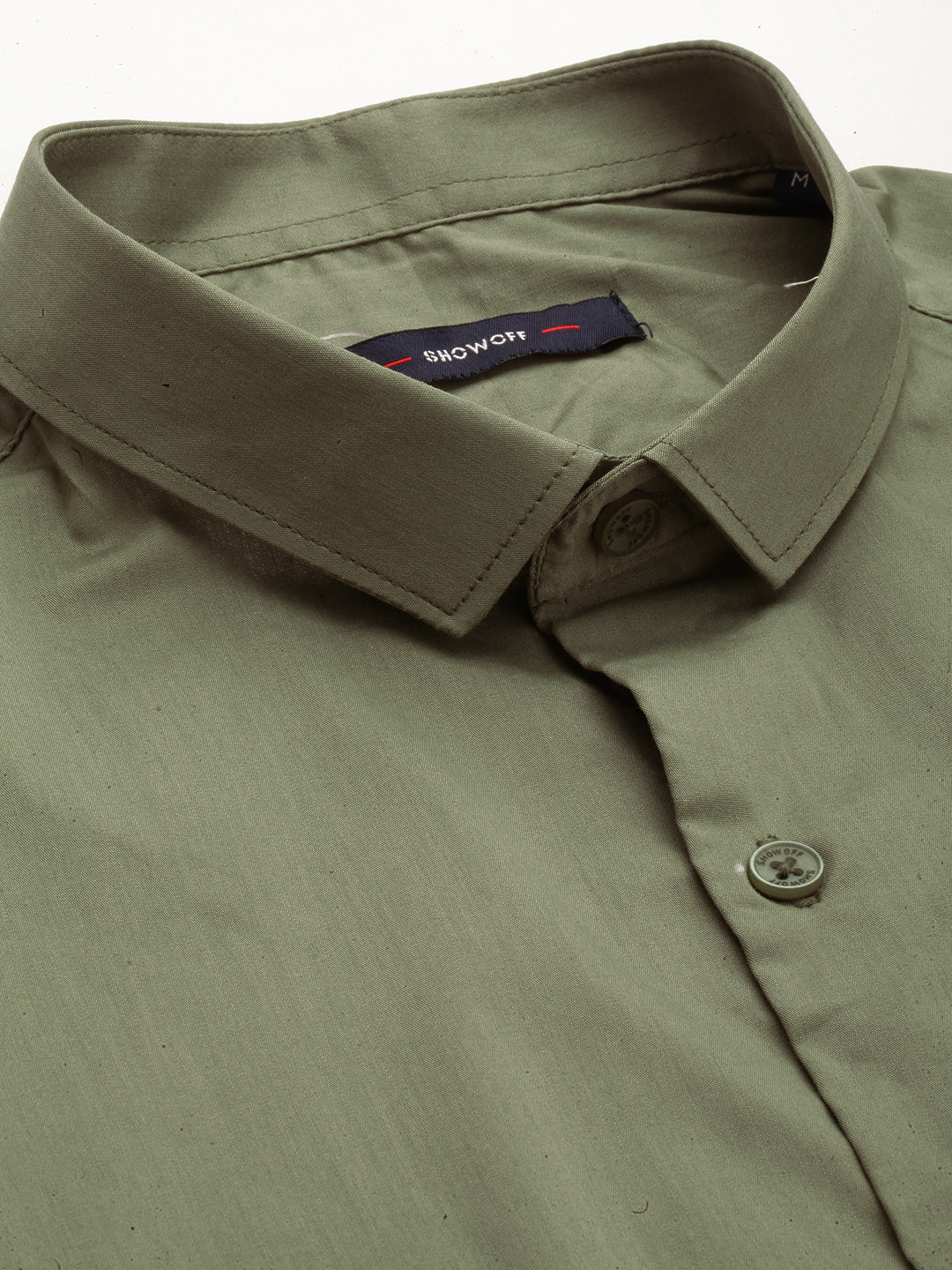 Men Green Solid Casual Shirt