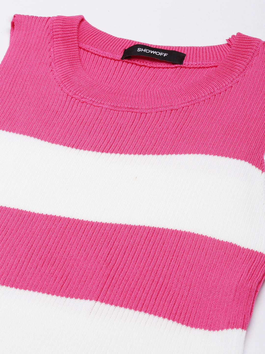 Women Pink Striped Top & Skirt Set