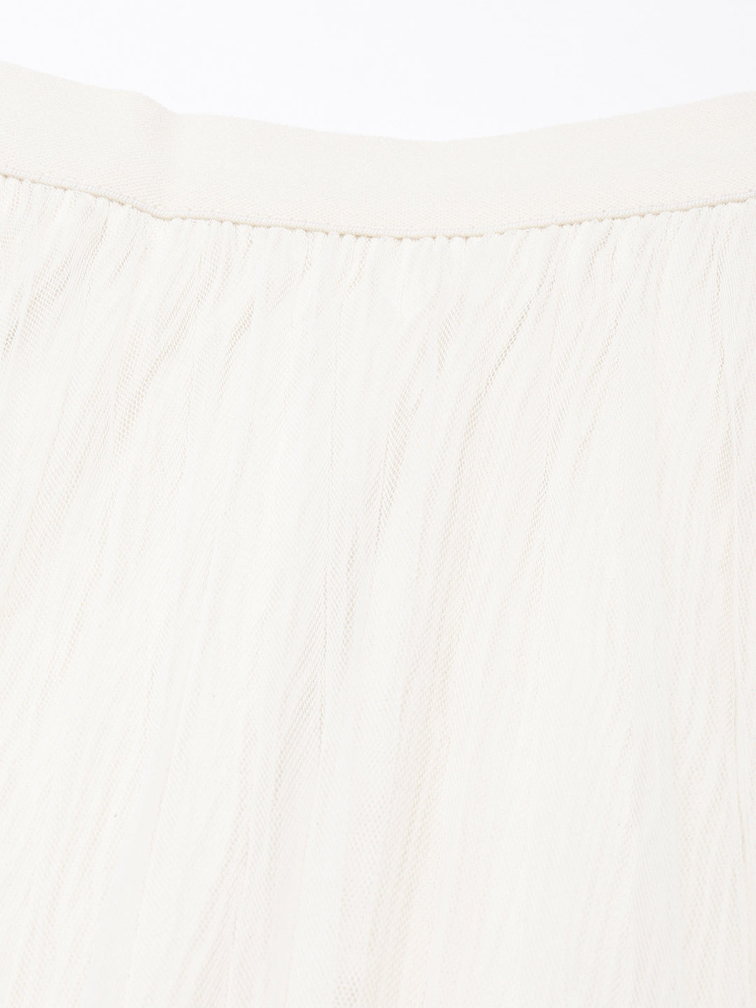 Women Tiered Midi Cream Solid Skirt