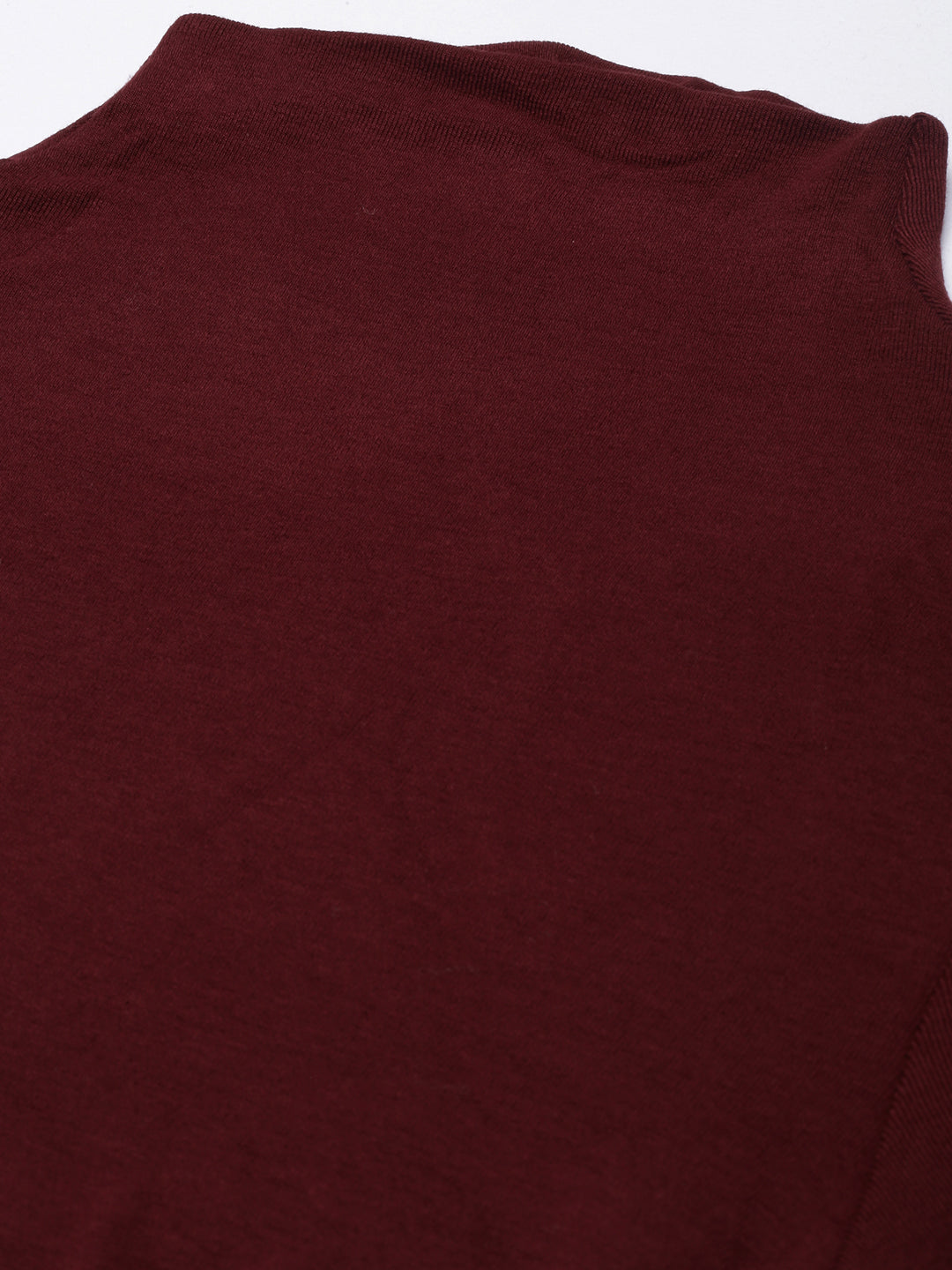 Women Maroon Solid Fitted Top