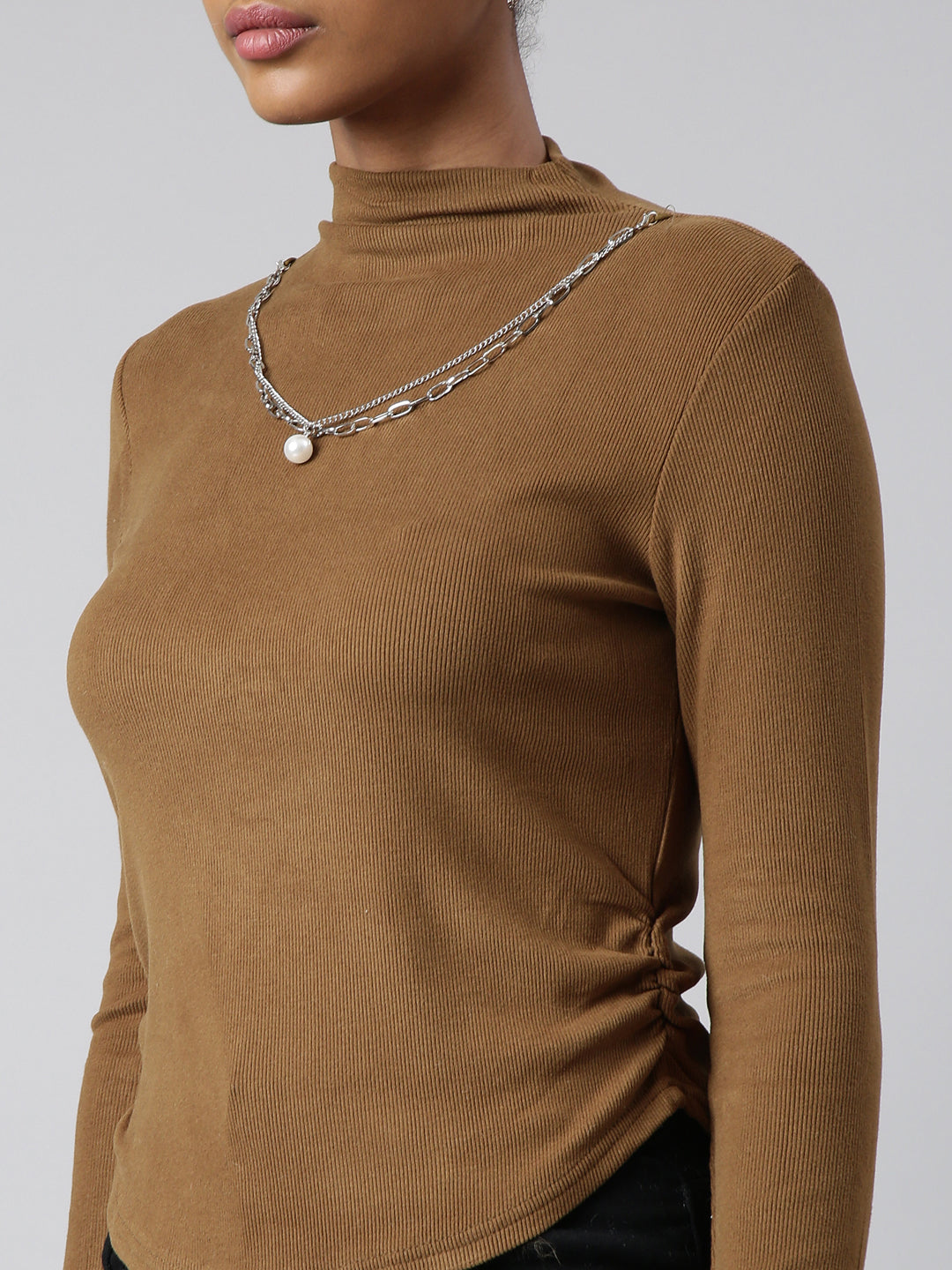 Women Olive Solid Top