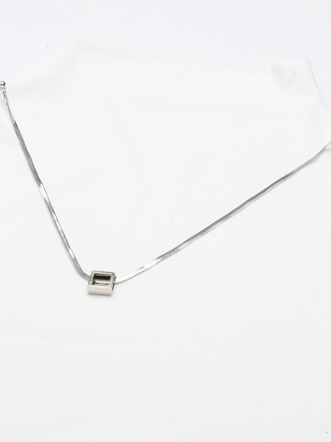 Women Solid Off White Top Comes with Neck Chain