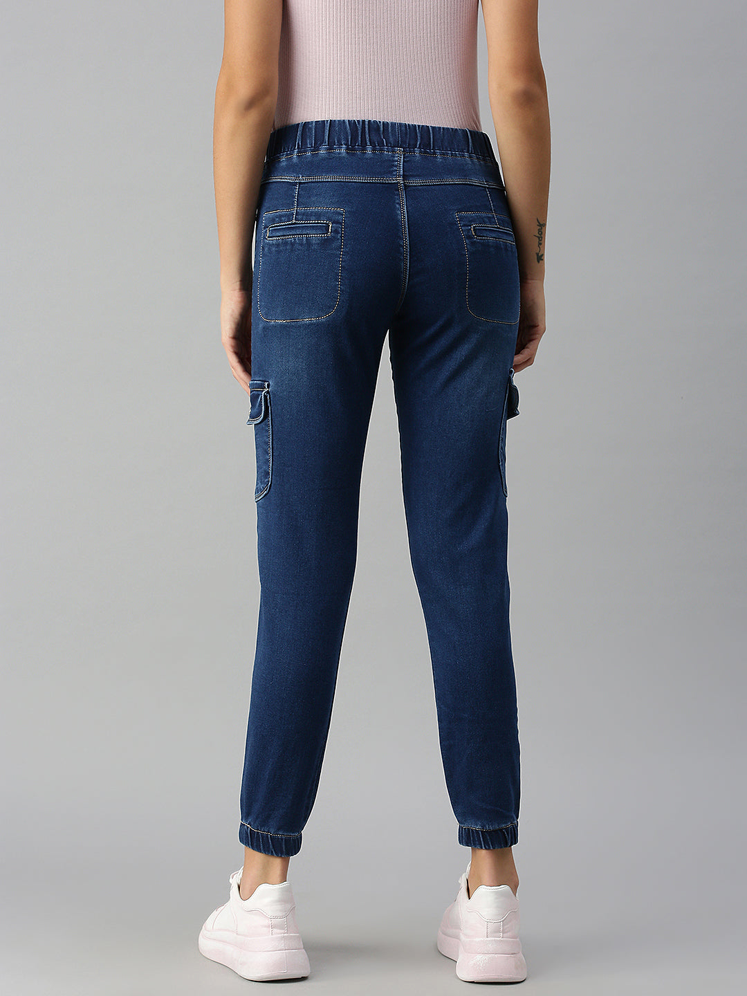 Women's Blue Solid Denim Jeans