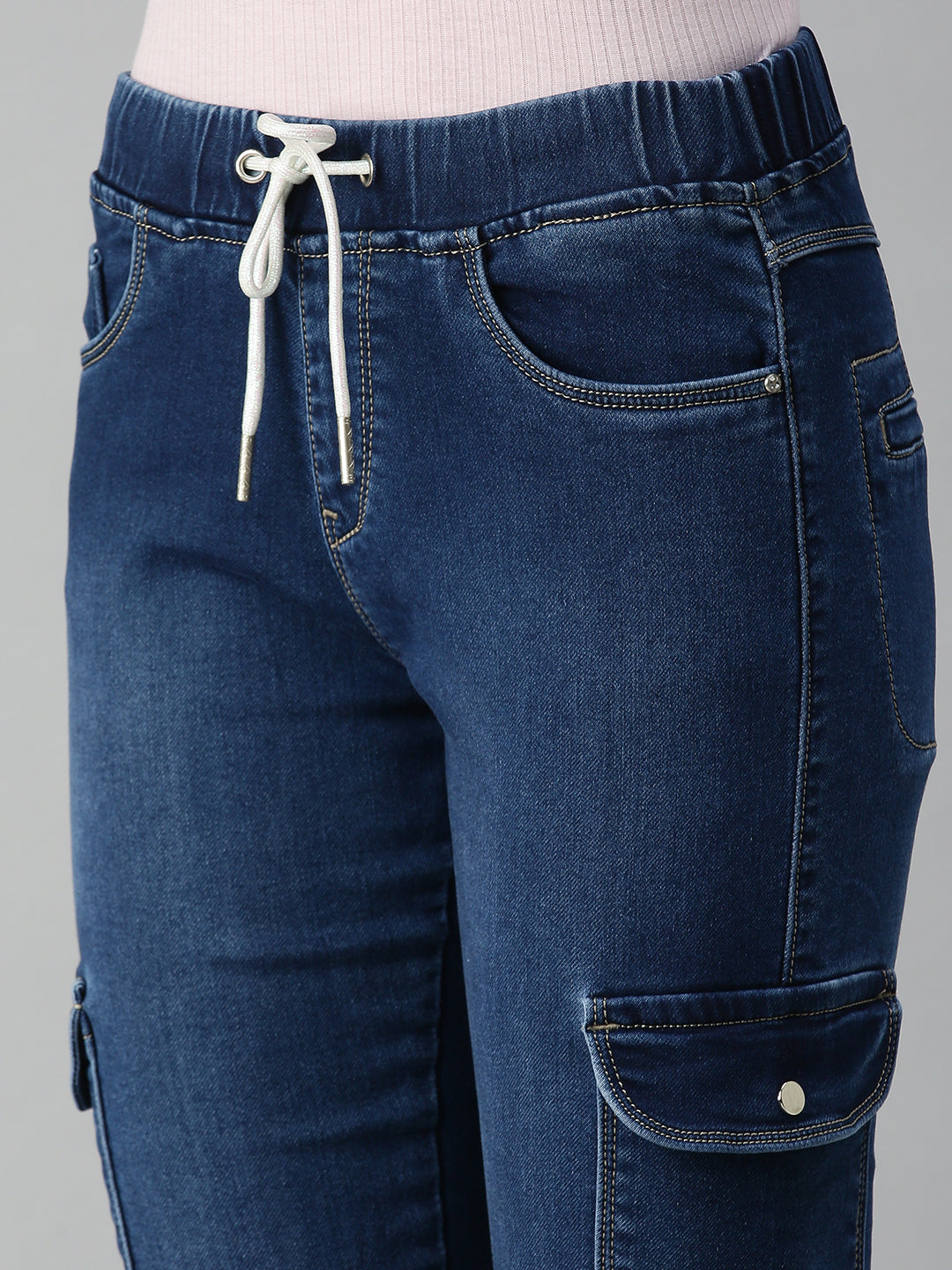 Women's Blue Solid Denim Jeans