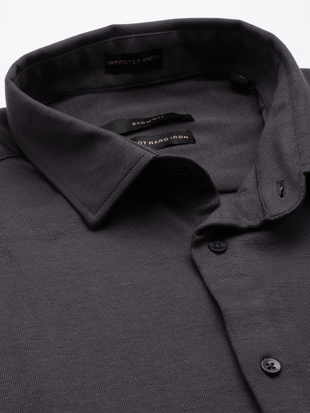 Men Grey Solid Casual Shirt