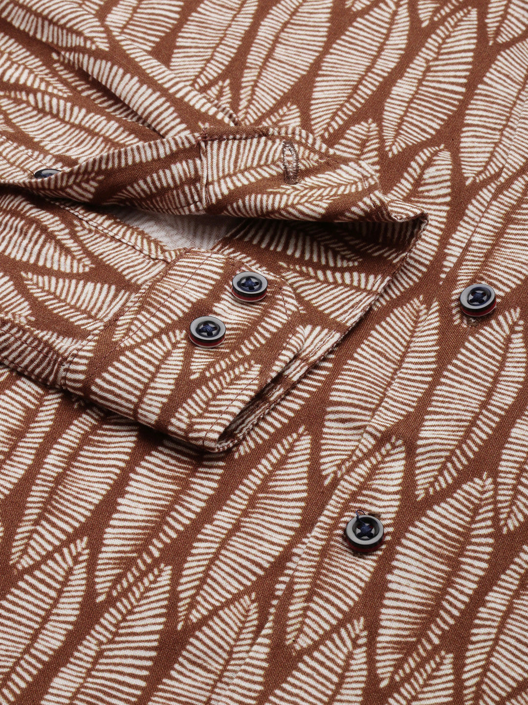 Men Brown Printed Casual Shirt