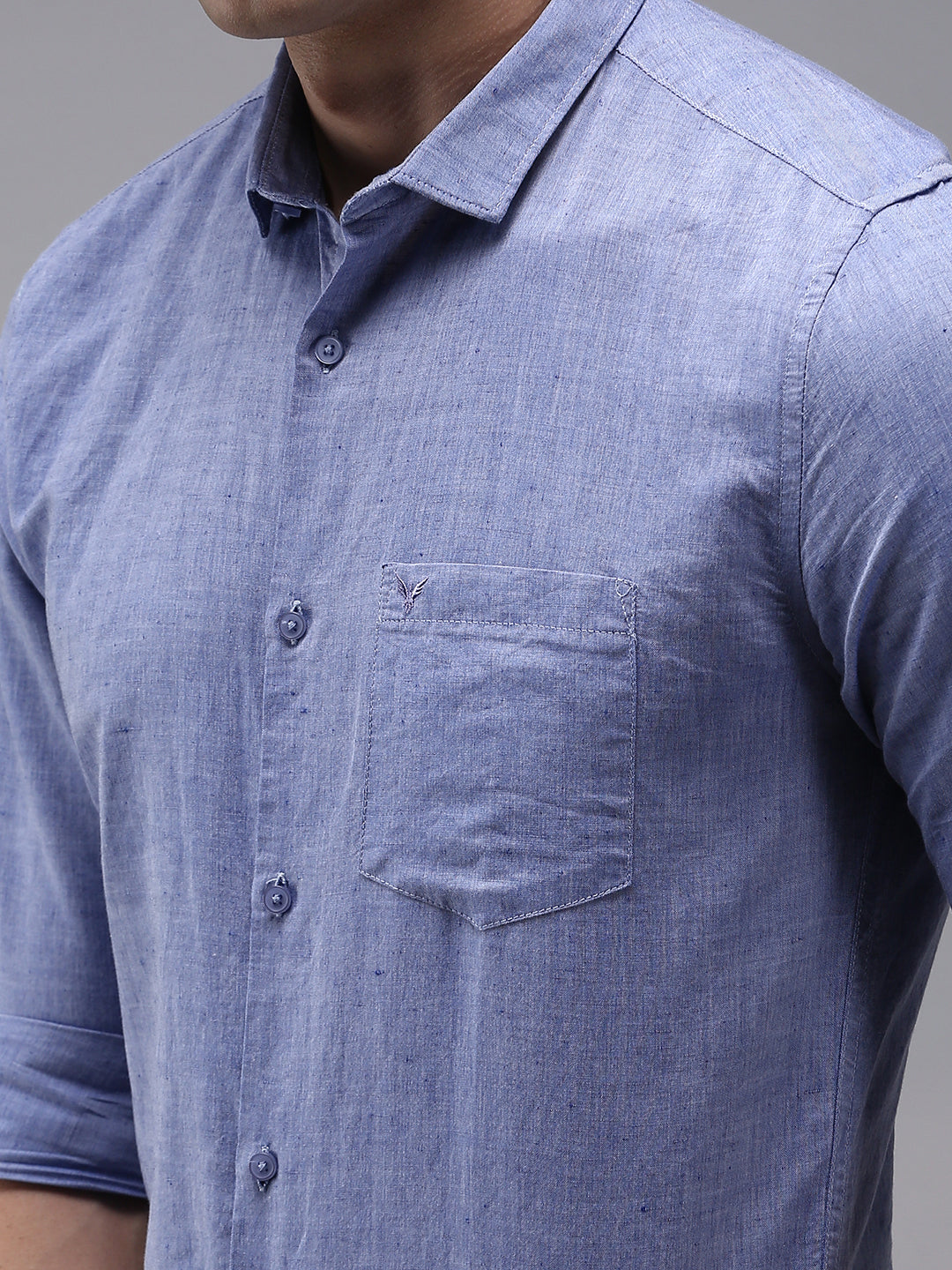 Men Blue Solid Casual Shirt