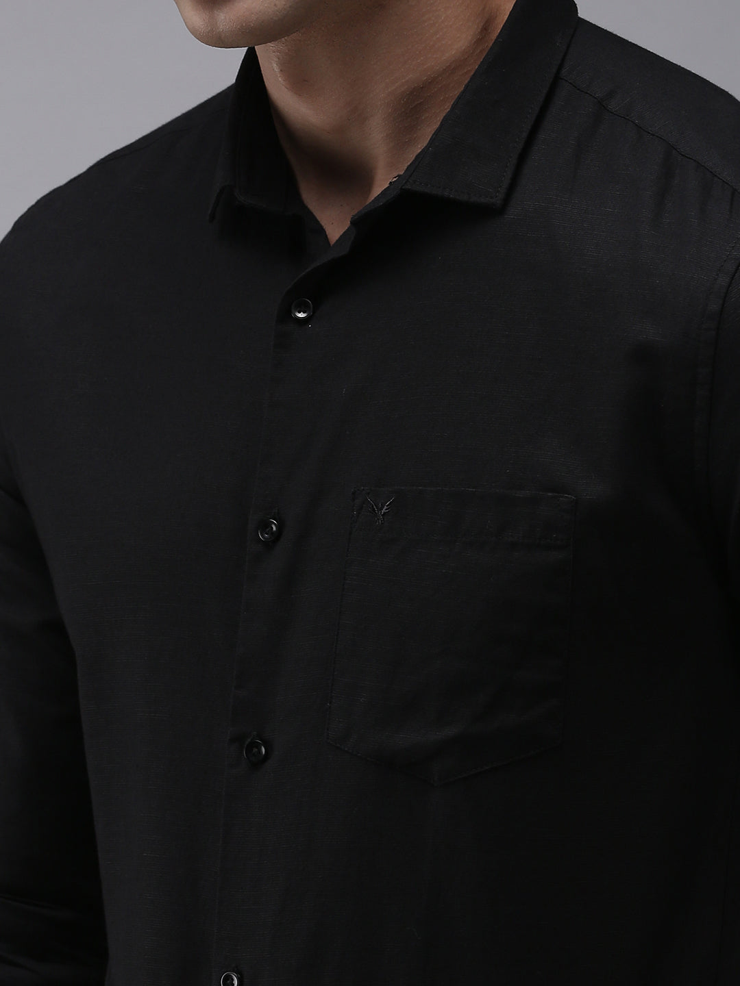 Men Black Solid Casual Shirt