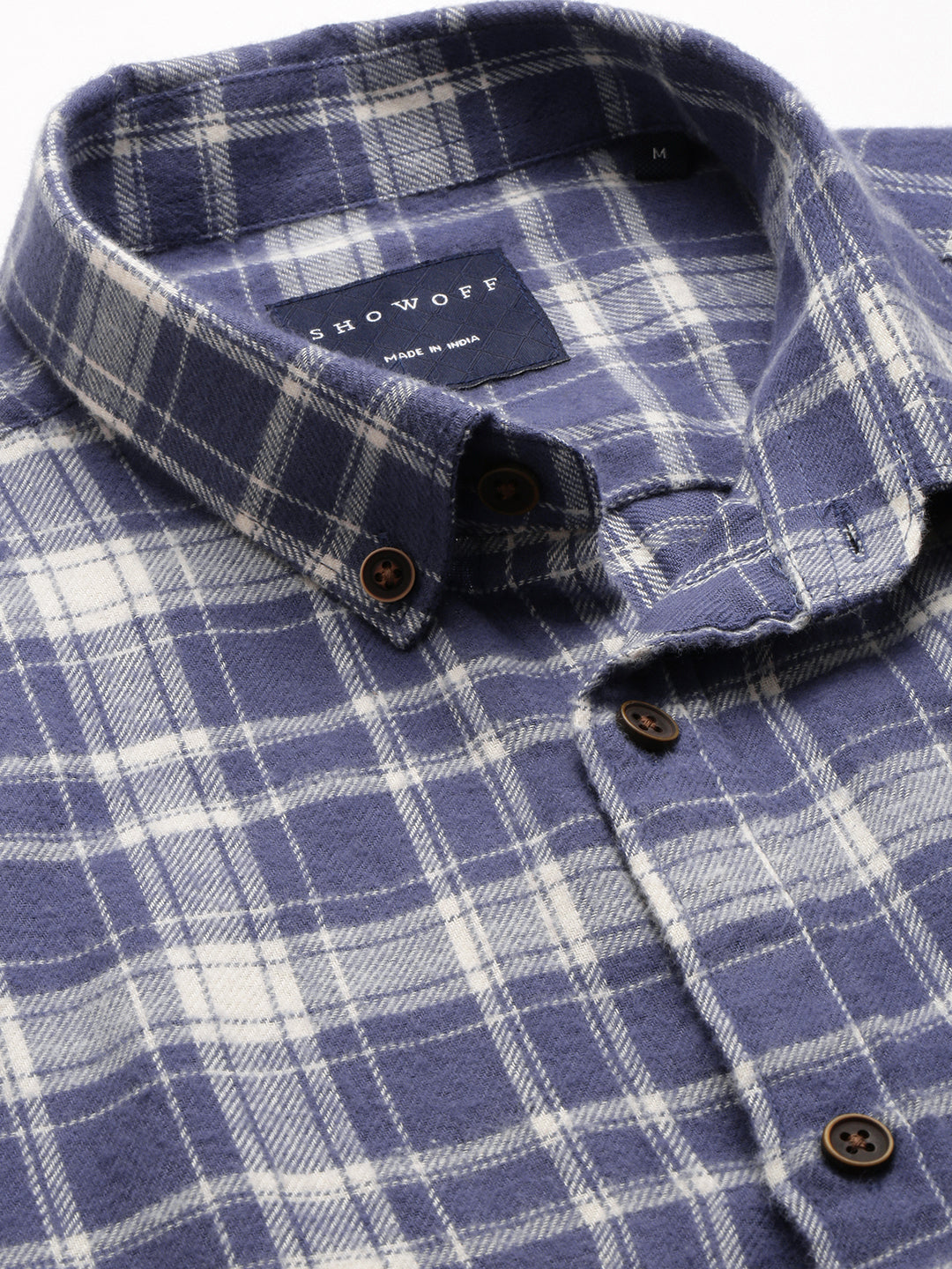 Men Blue Checked Casual Shirt