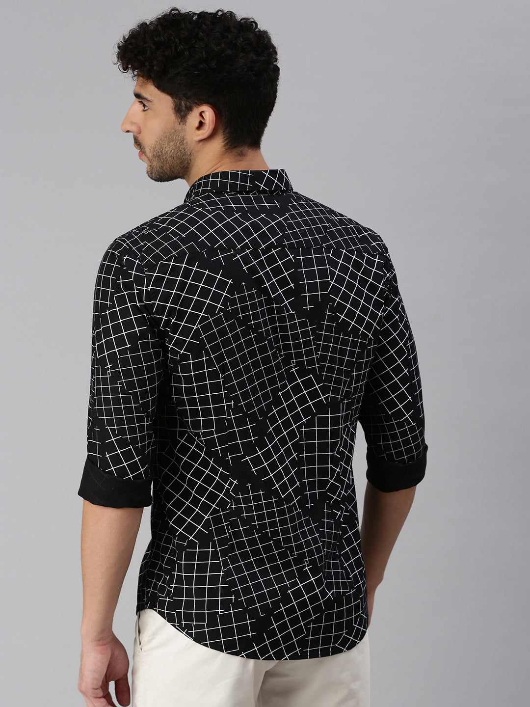 Men Black Printed Casual Shirt