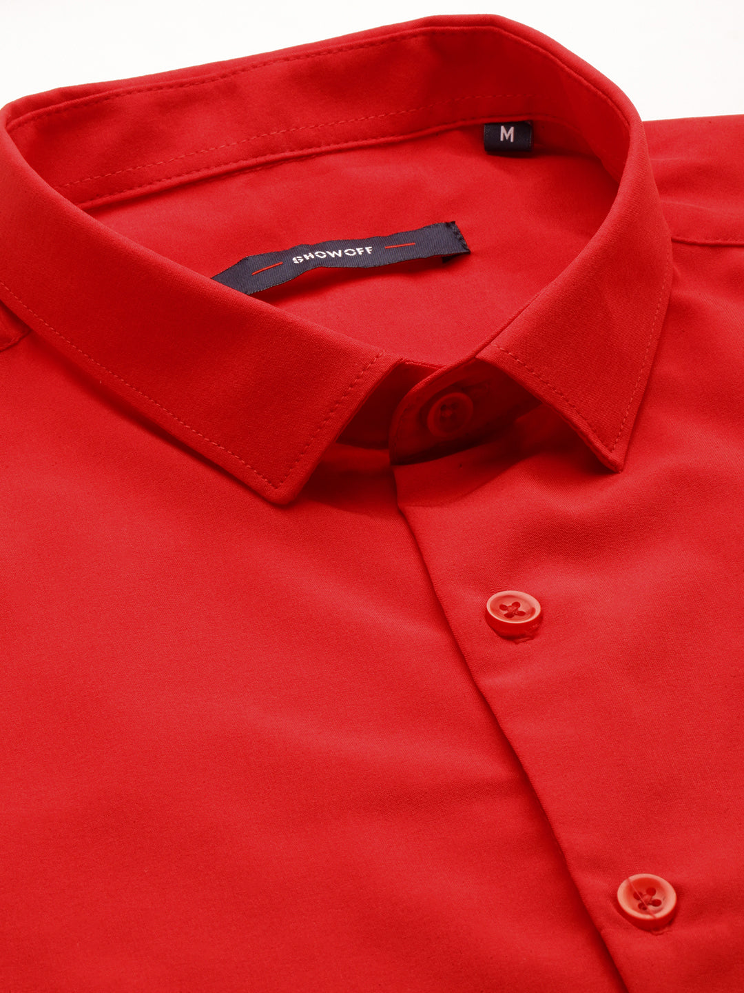 Men Red Solid Casual Shirt