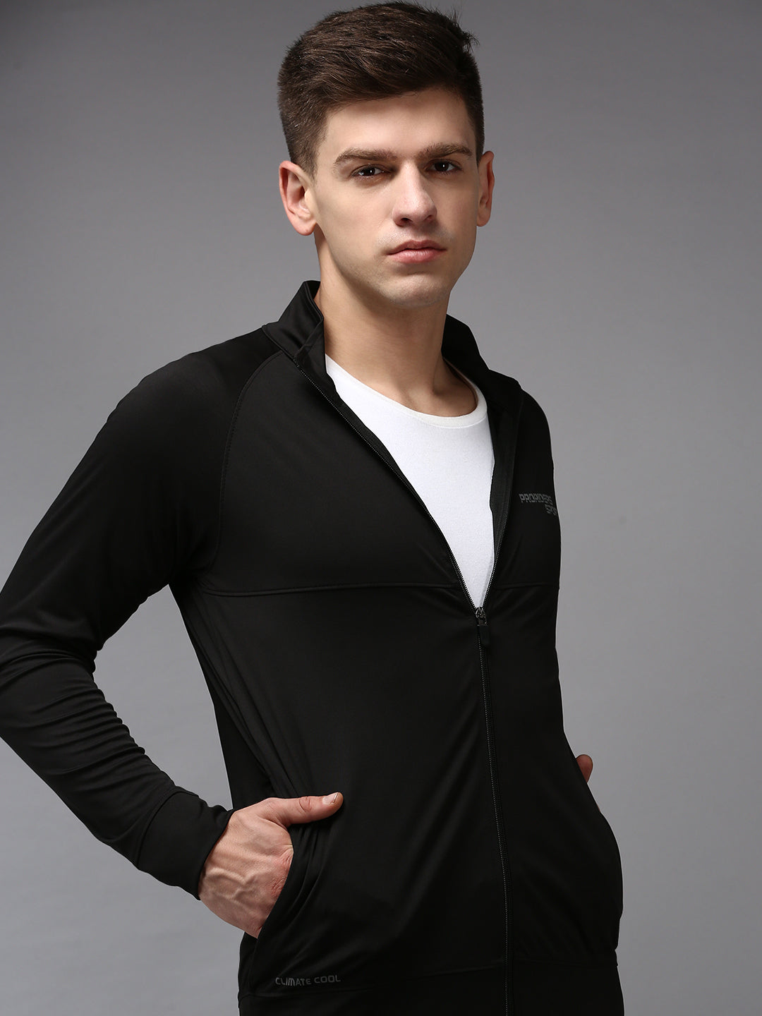 Men Black Solid Sweatshirt